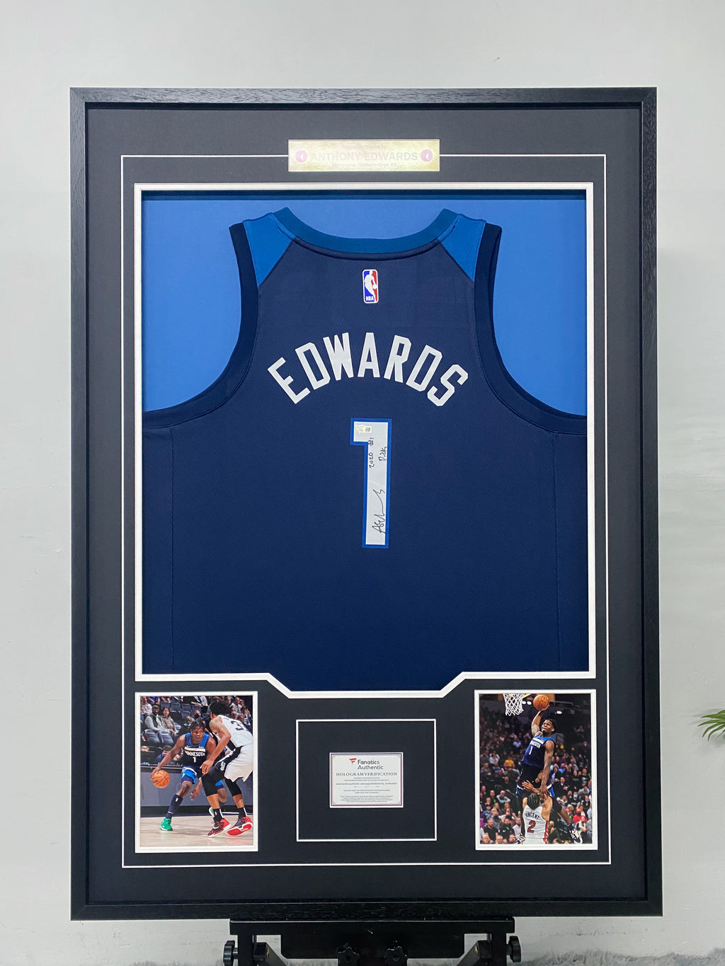 Anthony Edwards Minnesota Timberwolves Autographed Jersey Framing Sentimental Item