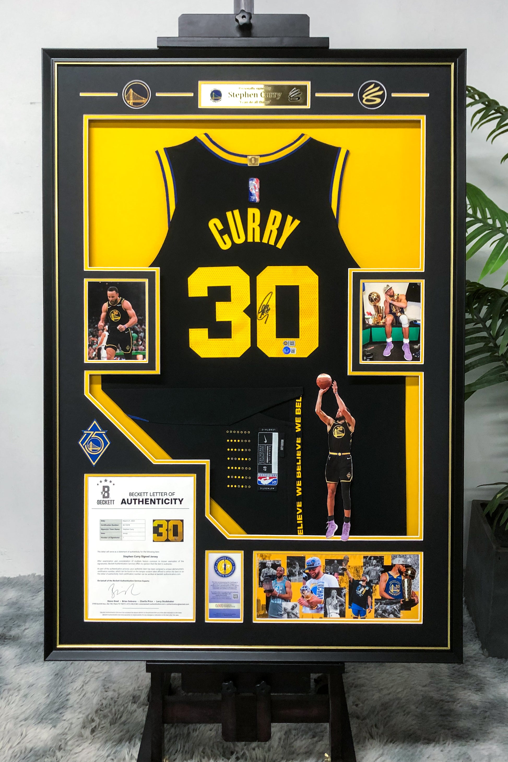 Stephen Curry Golden State Warriors Jersey Framing