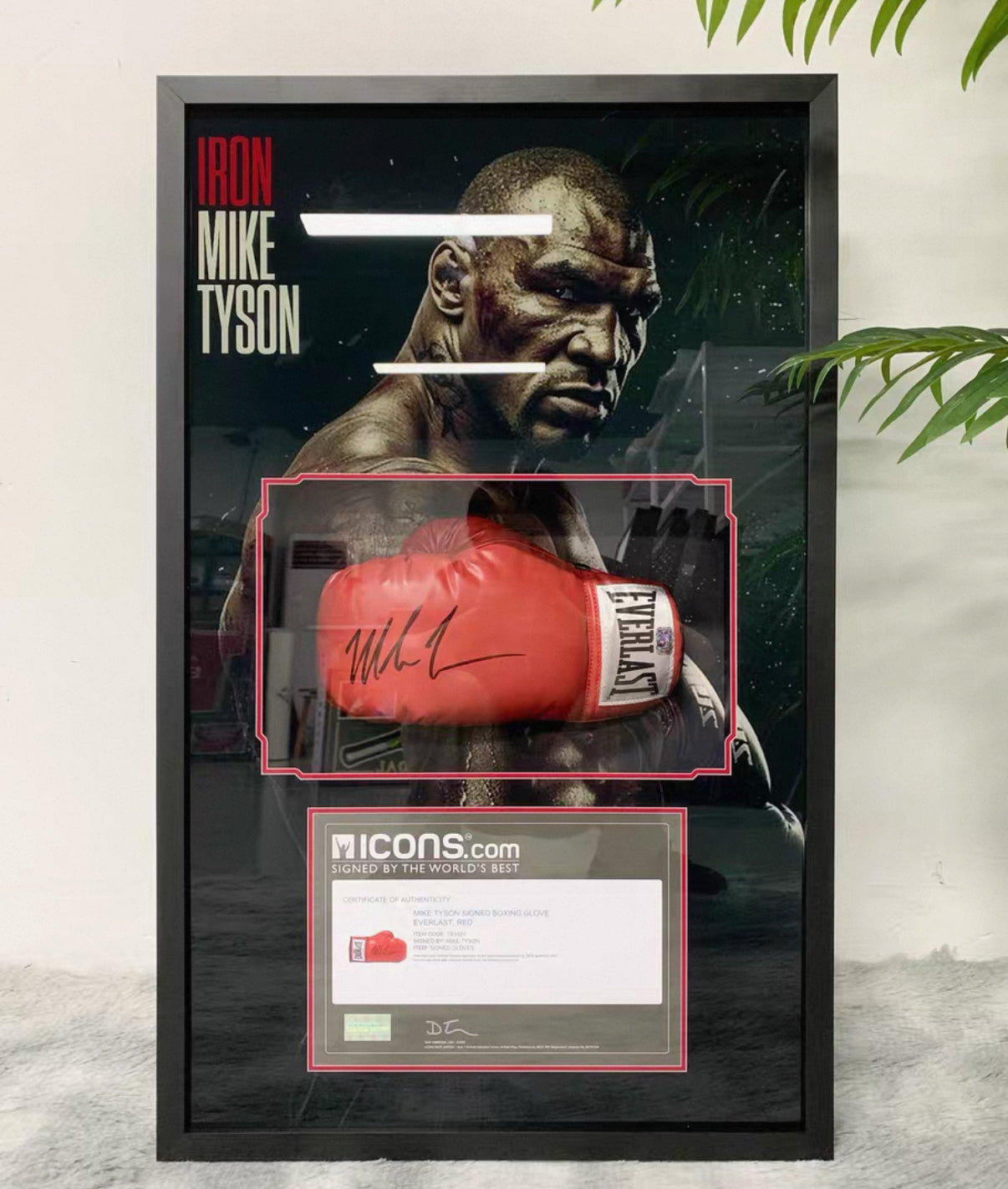 Tyson Boxing gloves Sentimental Item with Personalized Custom Design Framed