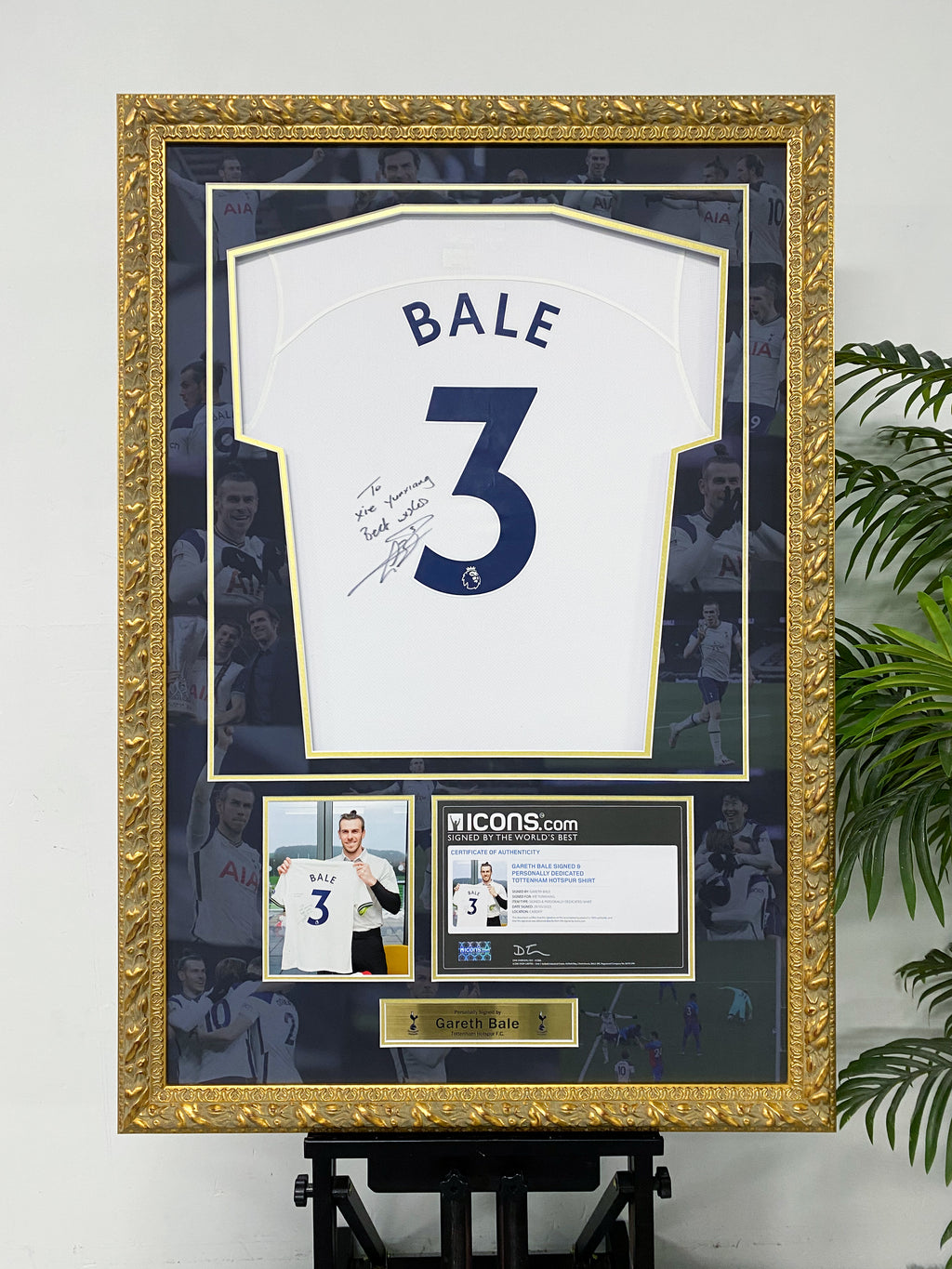 Gareth Bale Tottenham Hotspur #3 Signed White Home Jersey Framed Display