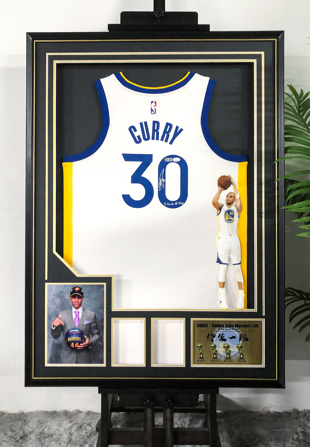 Stephen Curry Golden State Warriors Autographed Jersey Custom Framed