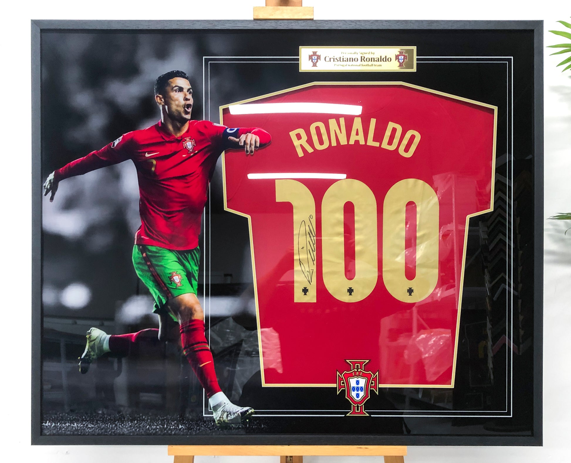 Portugal Cristiano Ronaldo national team Cristiano Ronaldo  Autographed Jersey with Personalized Custom Design Framed 00004