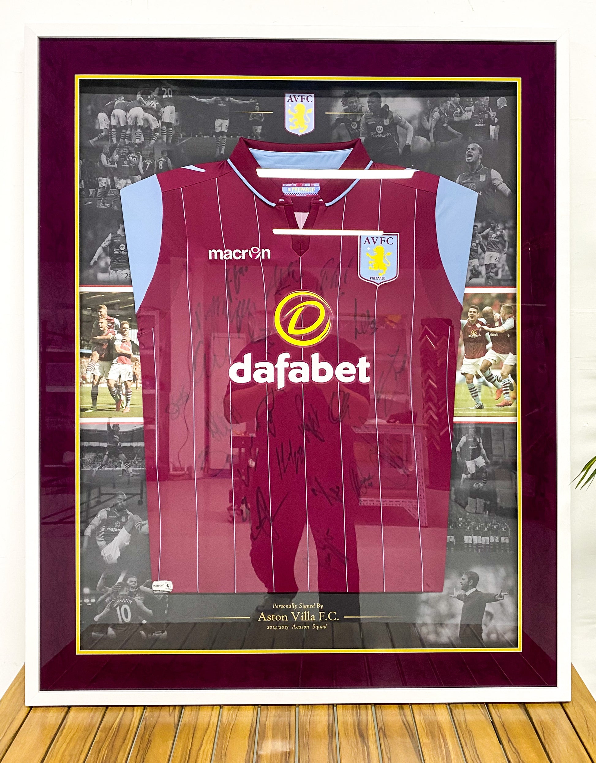 Aston Villa F.C. Autographed Jersey Framed