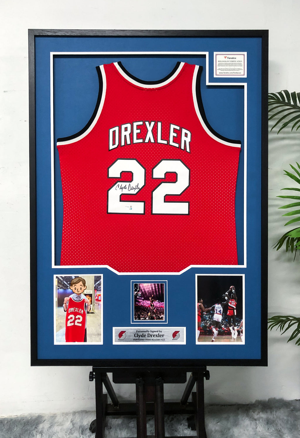 Clyde Drexler Portland Trail Blazers Autographed Standard Framed Jersey