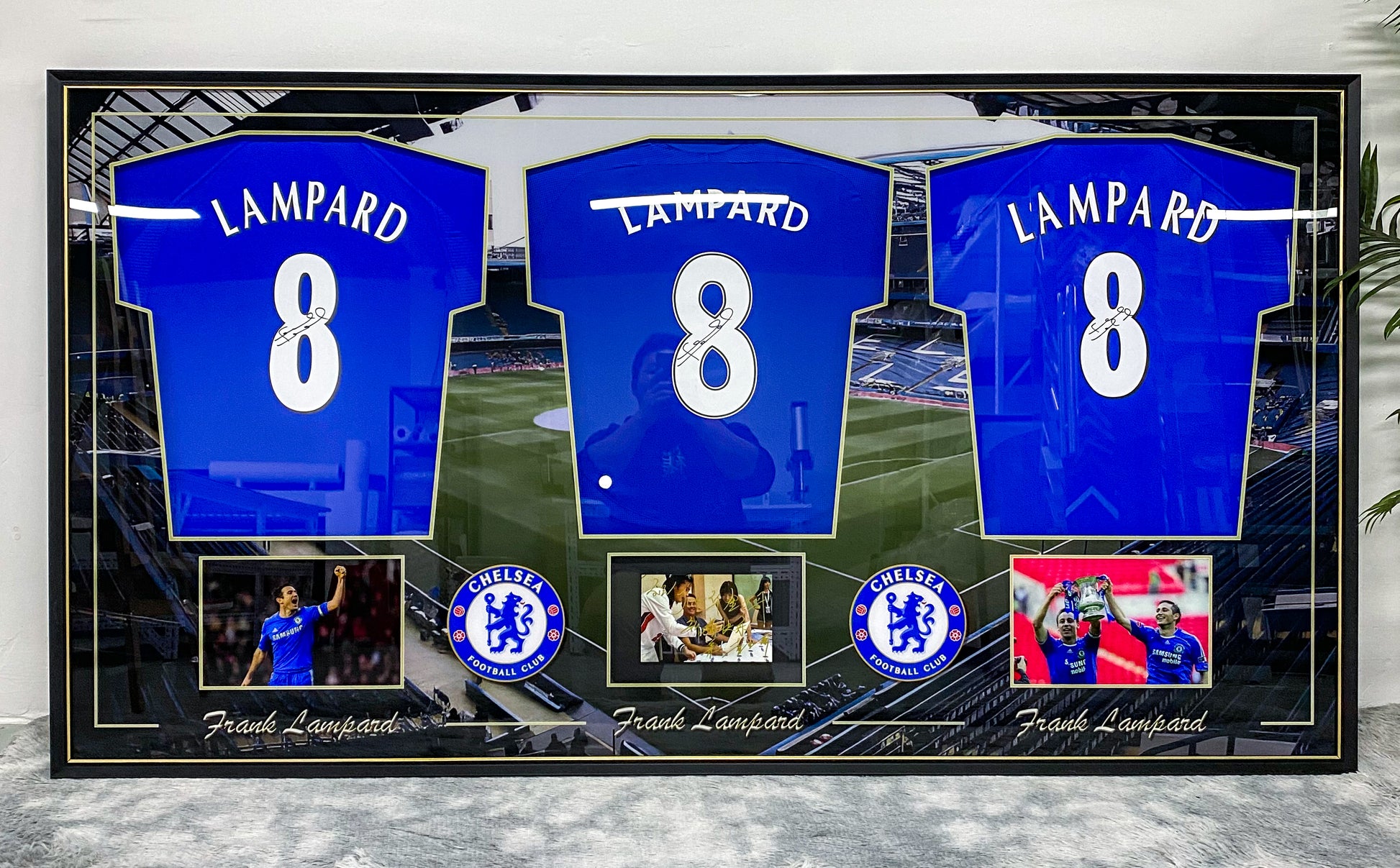 Frank Lampard Chelsea Autographed Jersey Custom Framing