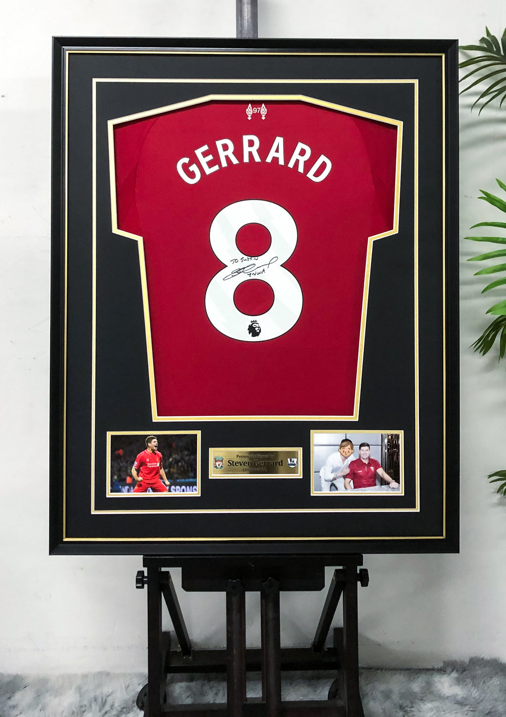 Steven Gerrard Liverpool FC Autographed Custom Framed Jersey