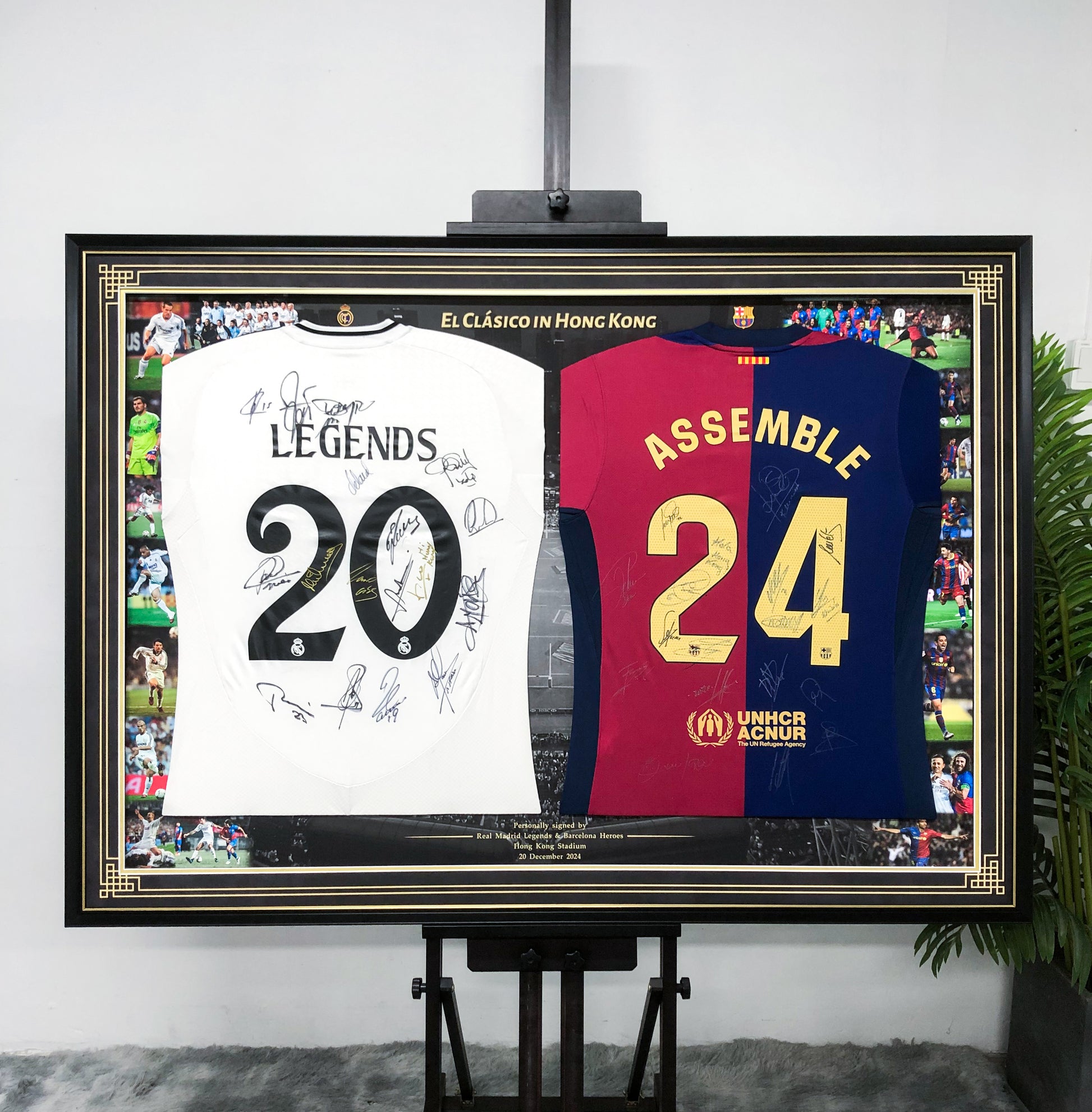 FC Barcelona  Real Madrid CF player combination  Autographed Jersey with Personalized Custom Design Framed