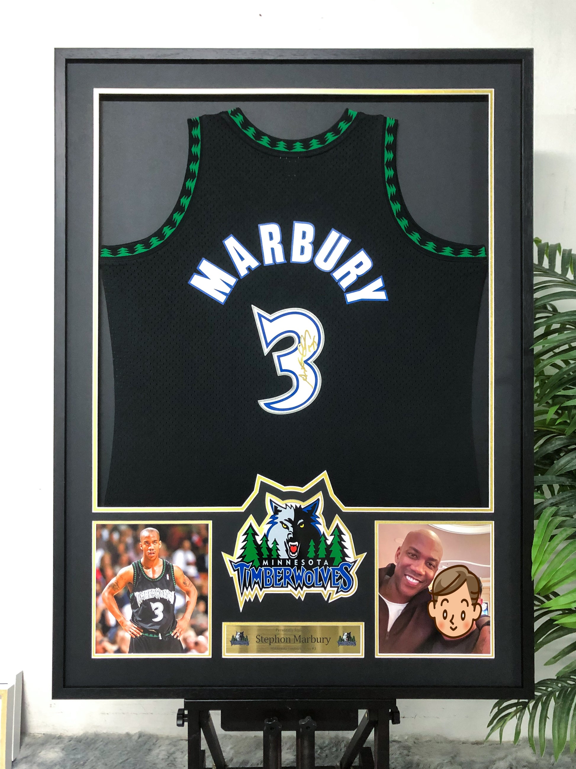 Stephon Marbury Minnesota Timberwolves Jersey Custom Framing