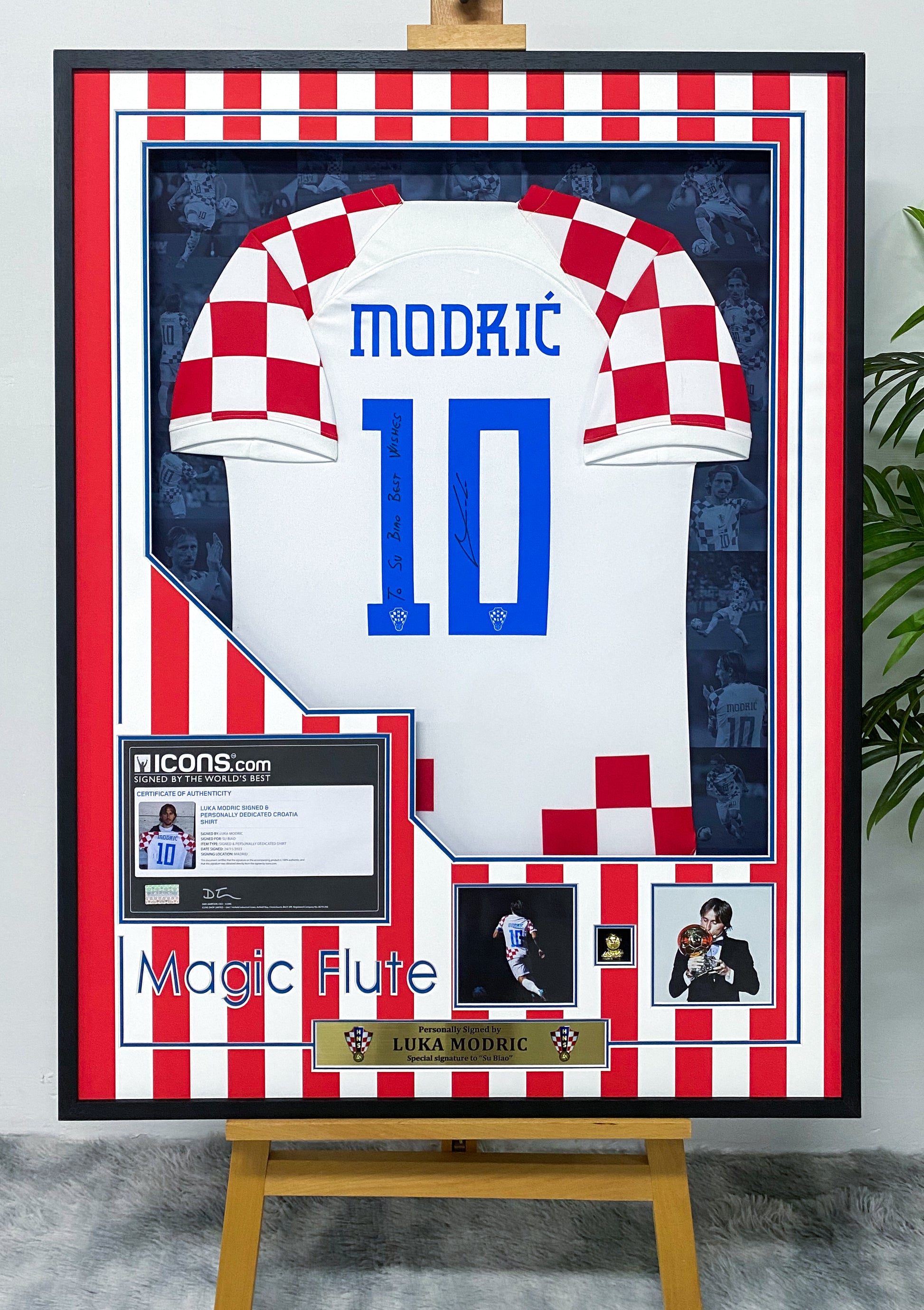Croatia national team Autographed Jersey with Personalized Custom Design Framed