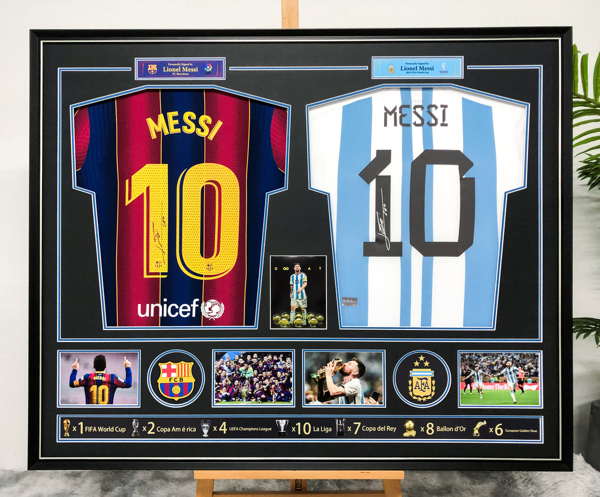 Messi Customize Picture Lionel Messi player combination Autographed Jersey with Personalized C ...