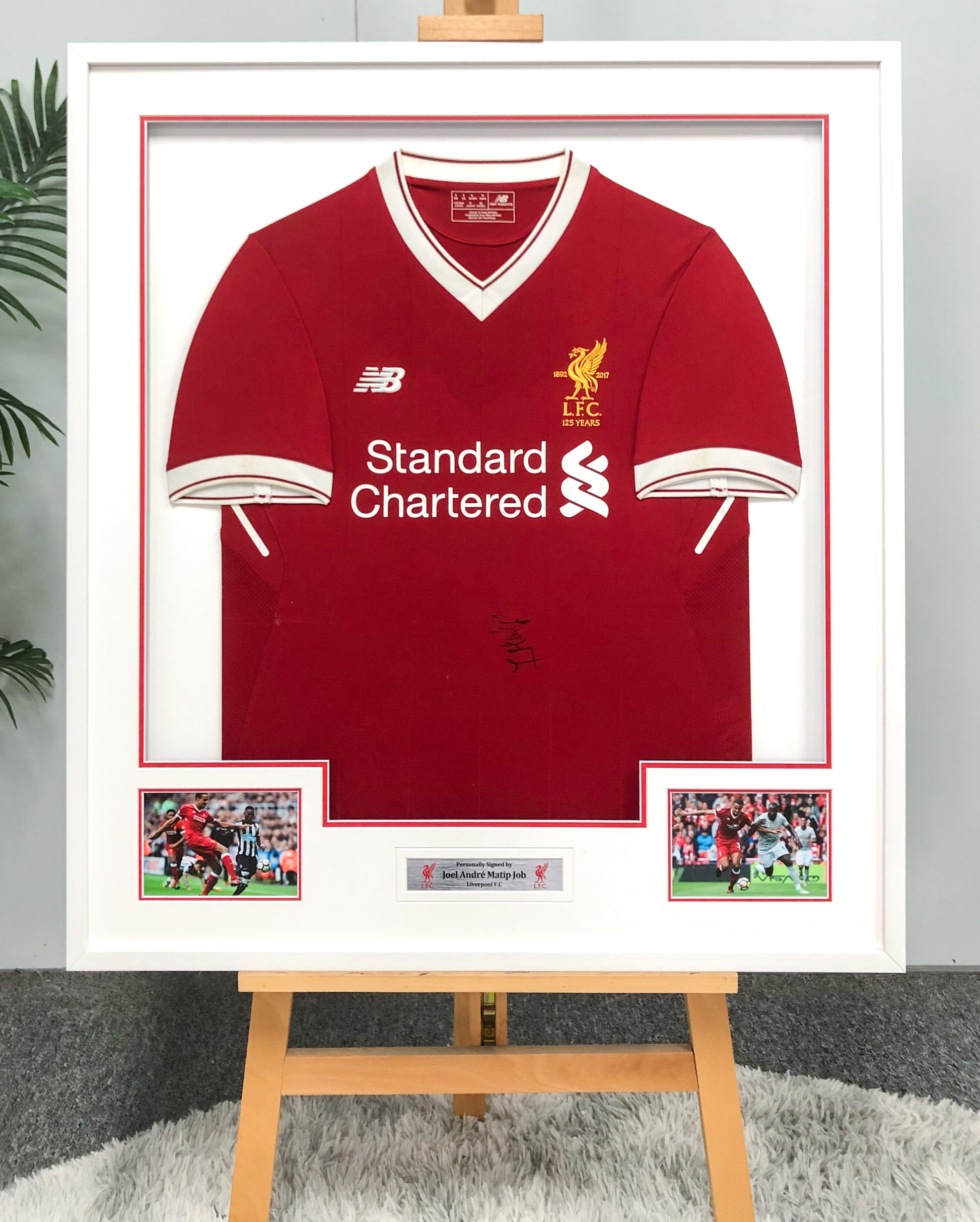 Liverpool FC Joel André Matip Job Autographed Jersey with Standard Design Framed 00008
