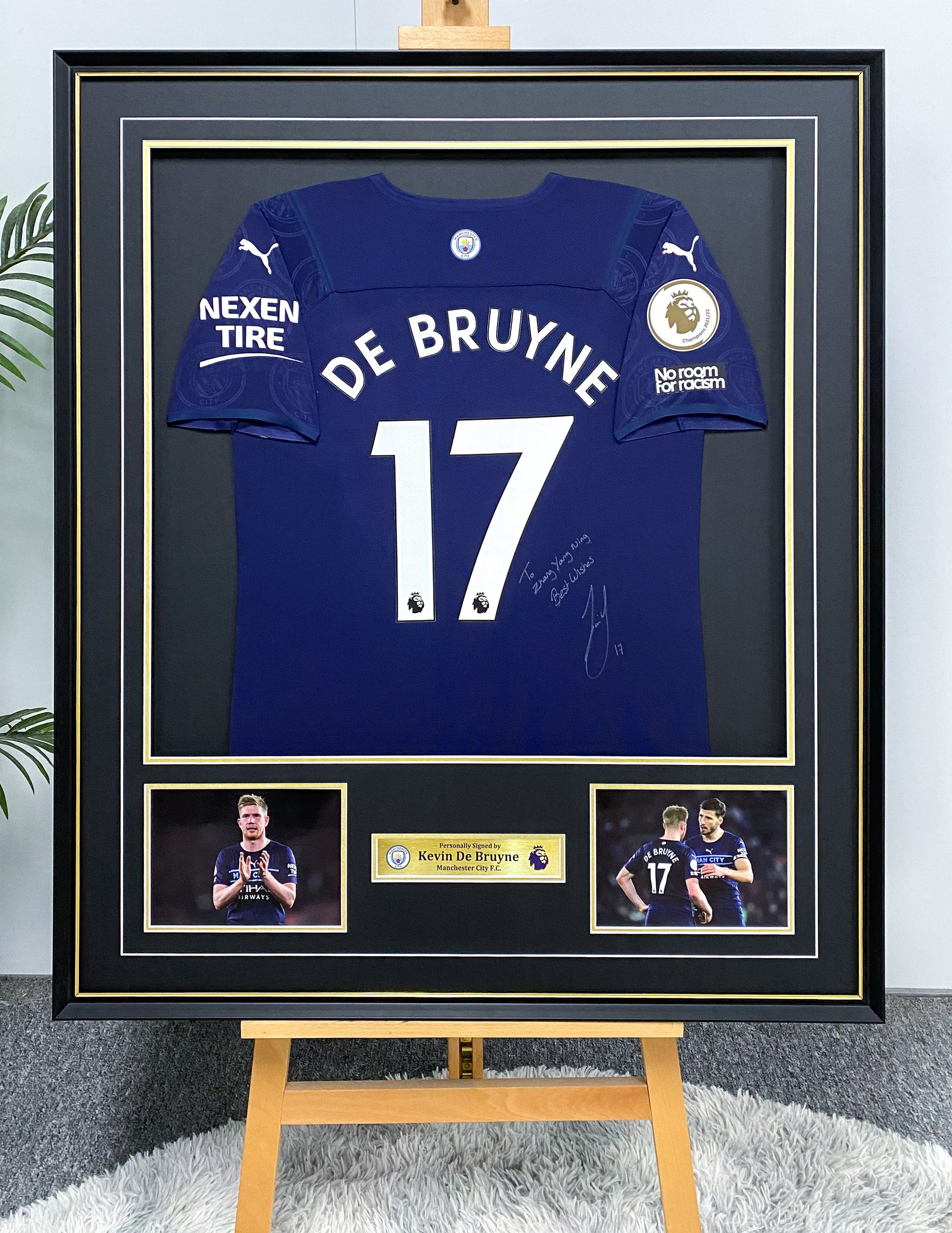 Kevin De Bruyne Manchester City FC Autographed Custom Framed Jersey