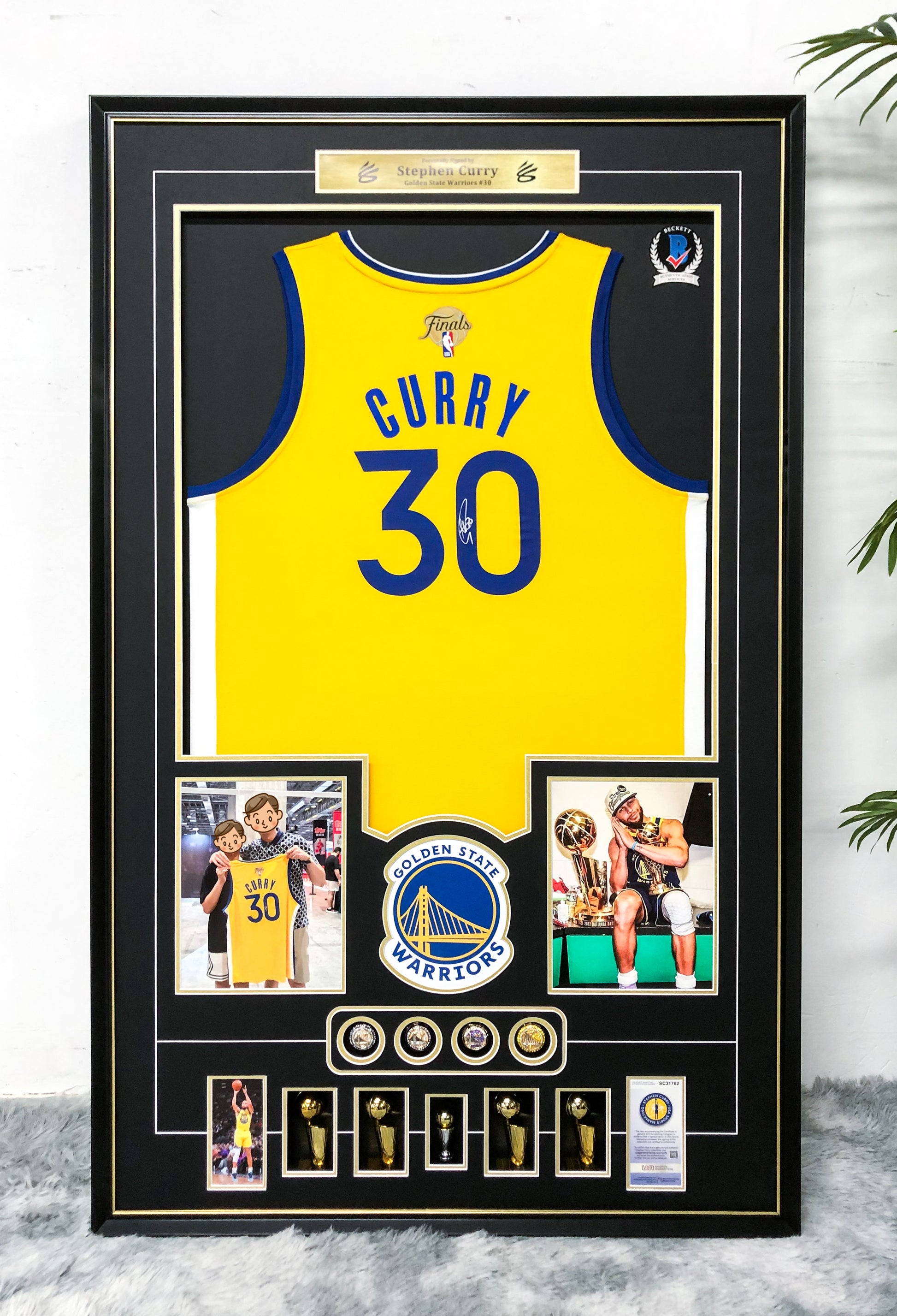 Stephen Curry Golden State Warriors Autographed Custom Framed Jersey