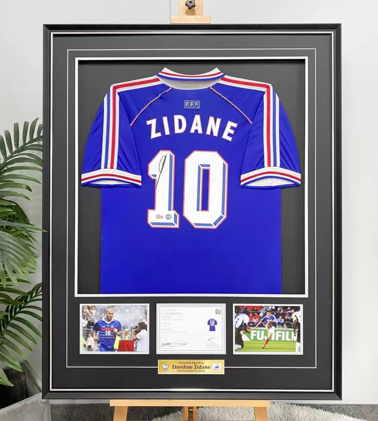 Zinedine Zidane France Autographed Jersey Framed