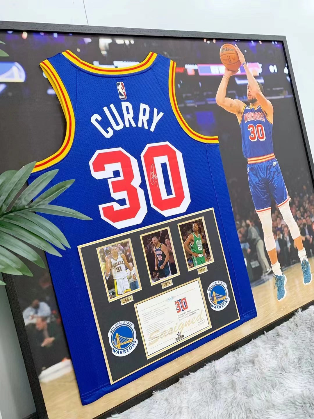 Stephen Curry Golden State Warriors Signed Jersey Framing