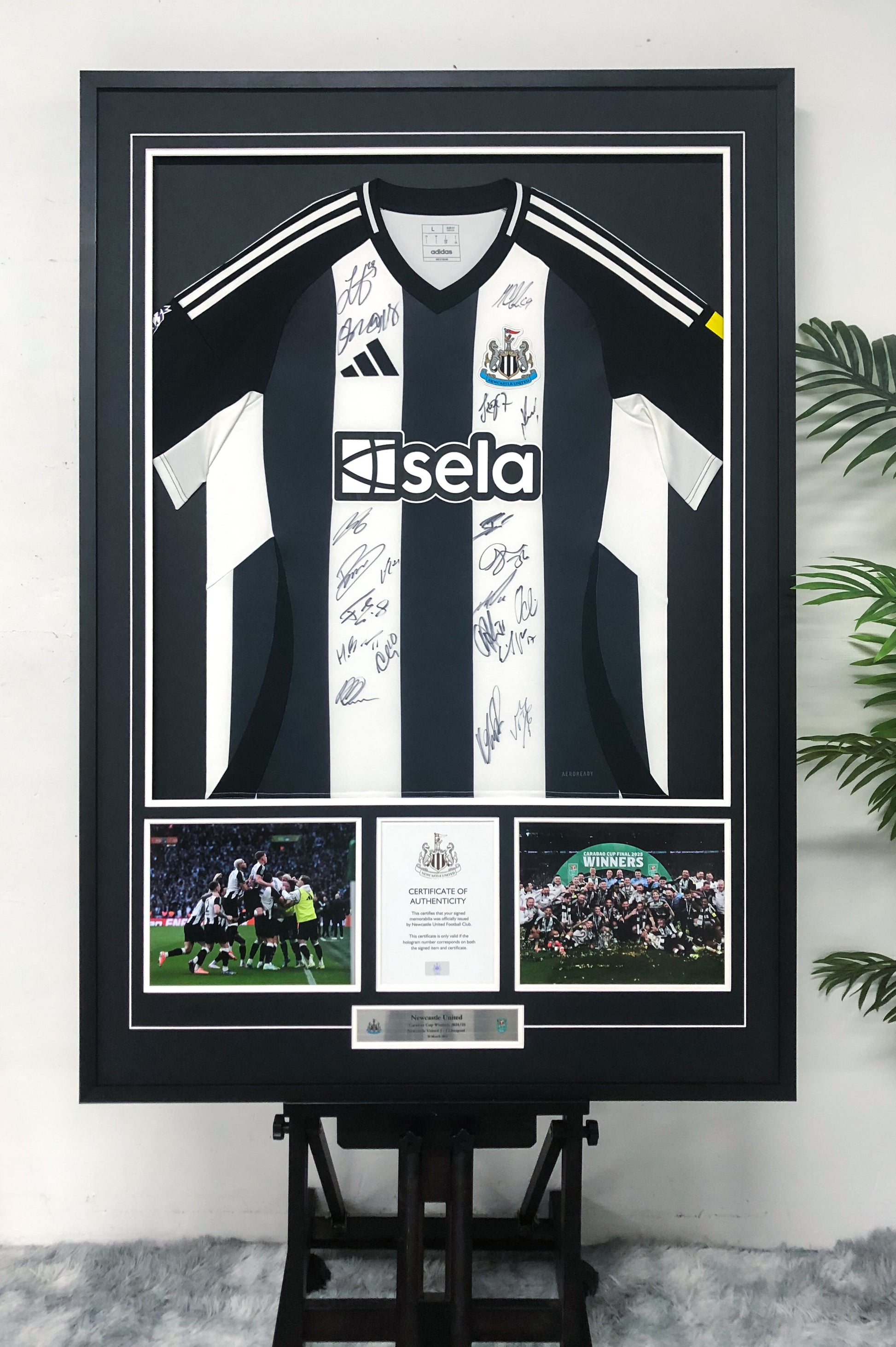 Newcastle United FC Autographed Jersey Framed