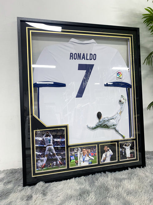 Cristiano Ronaldo Real Madrid #7 Jersey Framed