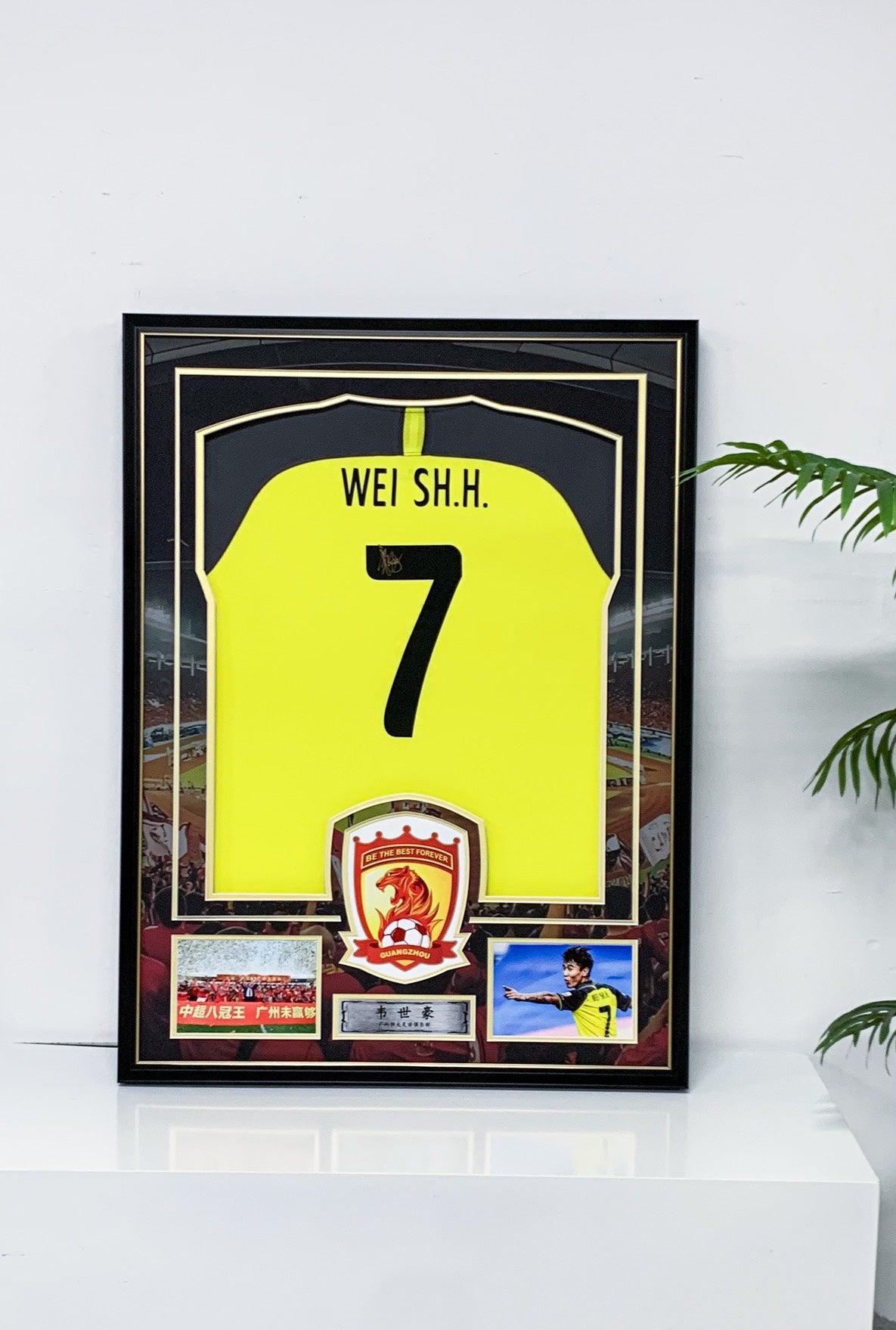 Football Sentimental Item Autographed Custom Framed Jersey