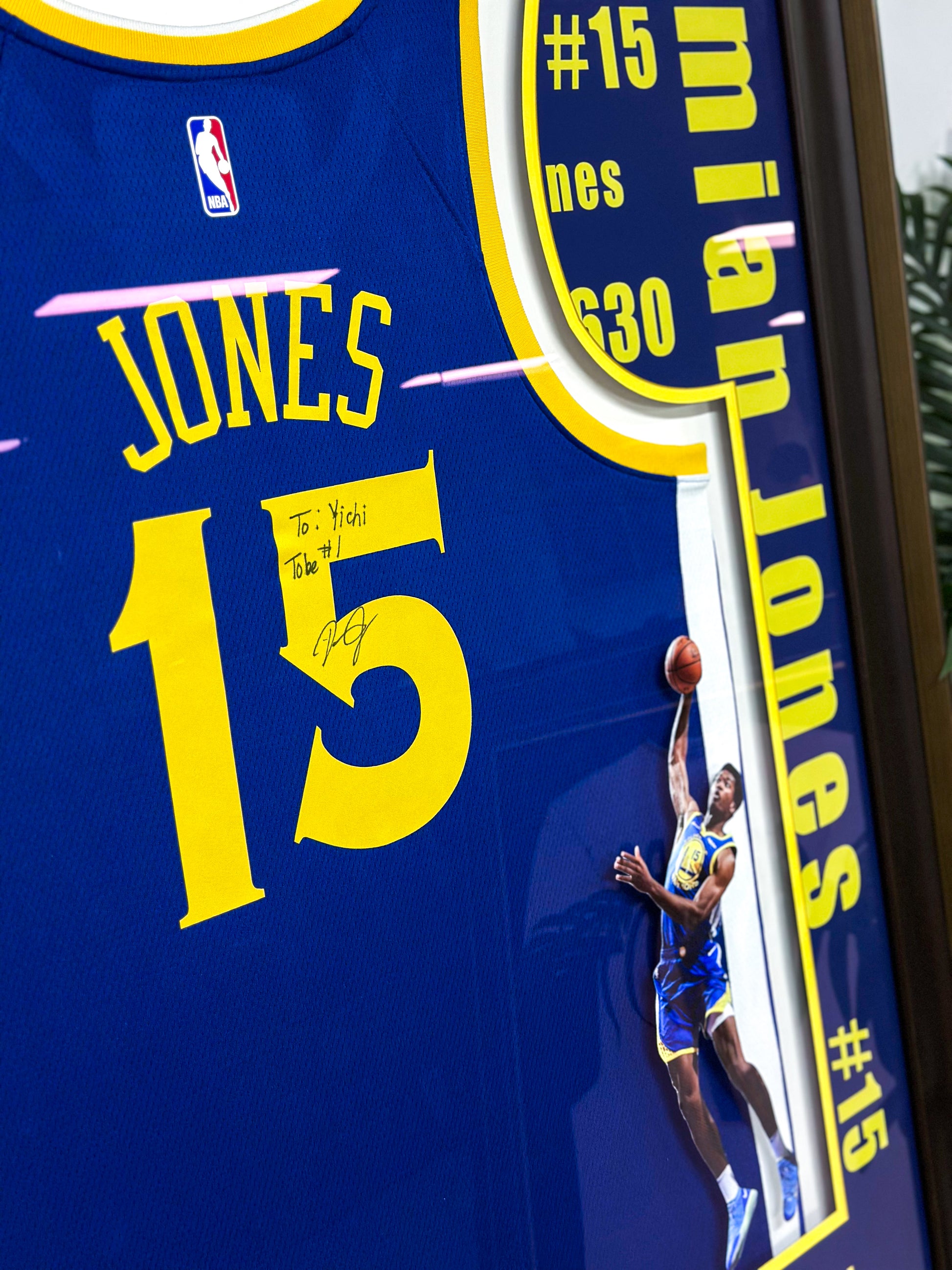 Moses Moody Golden State Warriors Autographed Jersey Framed