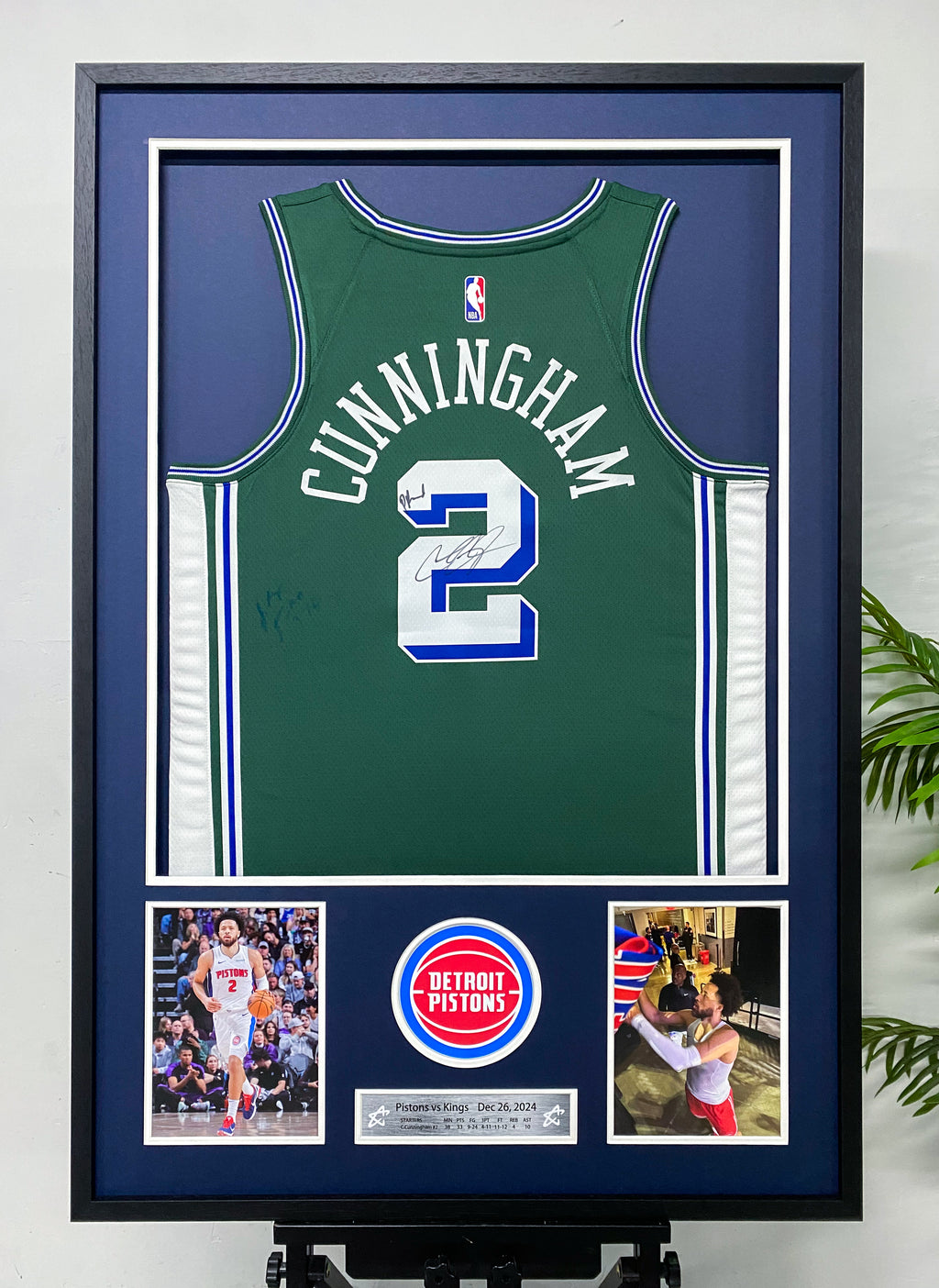 Cade Cunningham Detroit Pistons Jersey Framing | Bespoke Autograph Memorabilia Display
