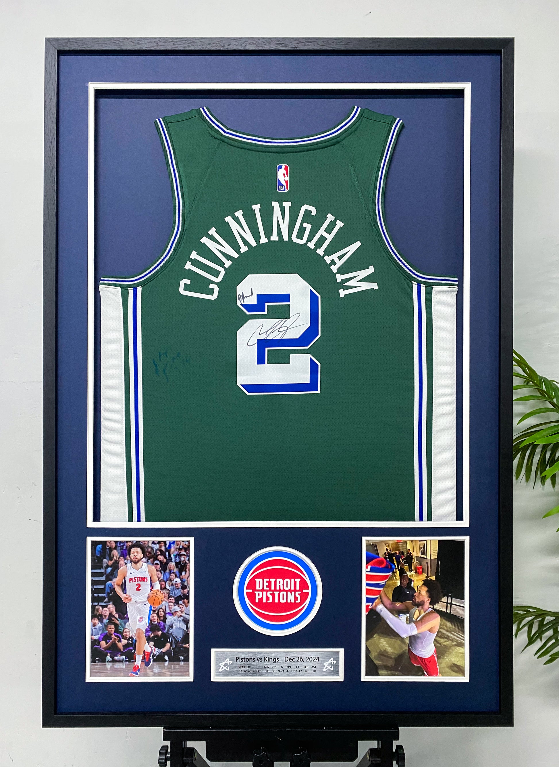 Cade Cunningham Detroit Pistons Jersey Framing | Bespoke Autograph Memorabilia Display