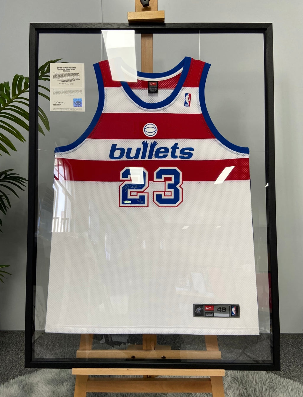 Washington Wizards Michael Jordan Autographed Framed Jersey