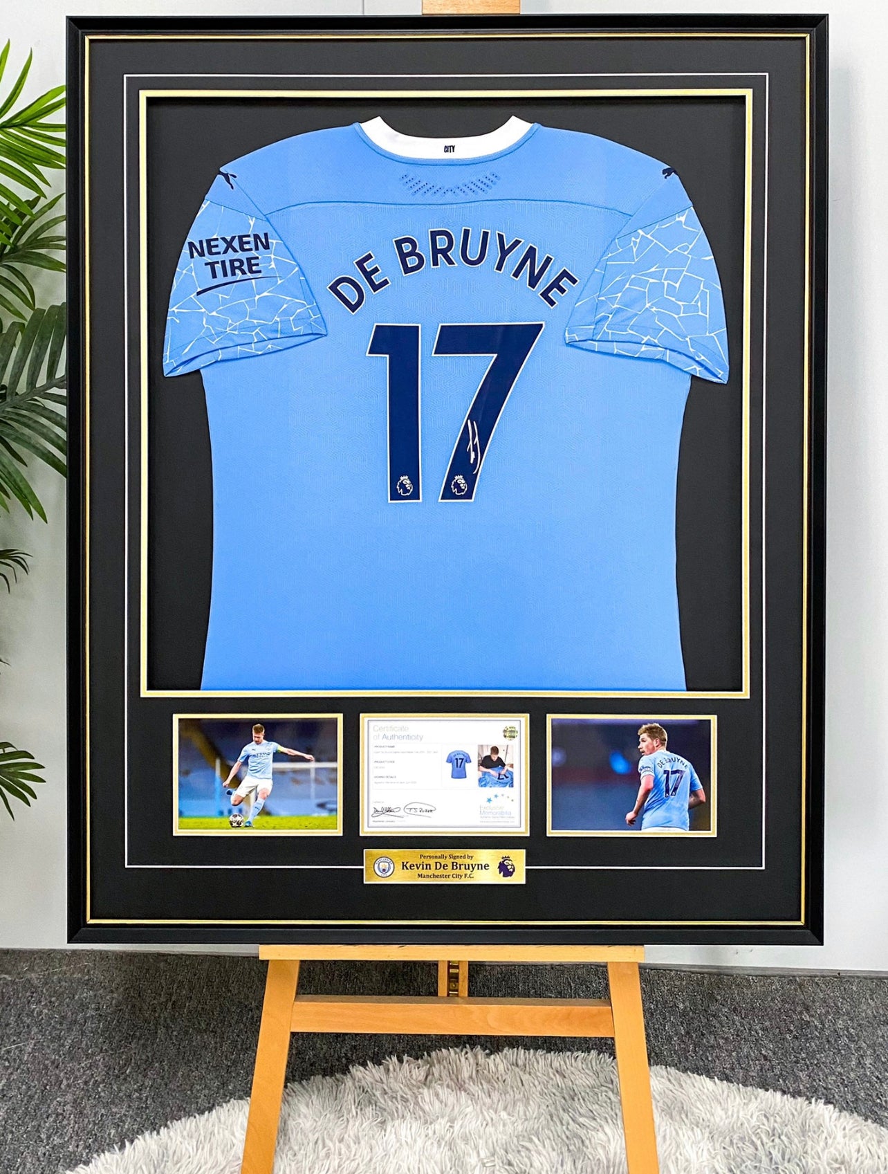 De Bruyne Manchester City FC Autographed Custom Framed Jersey