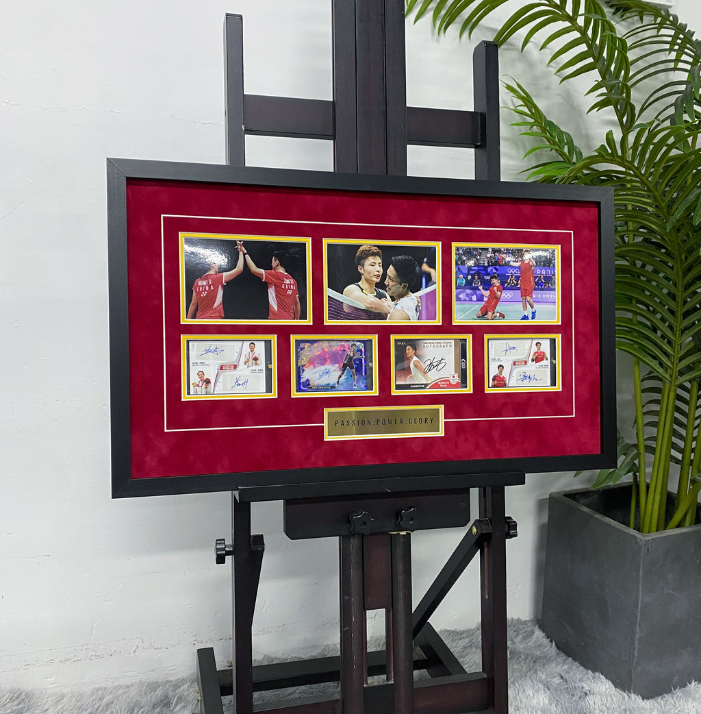 Badminton Players Autographed Cards Framing Sentimental Item