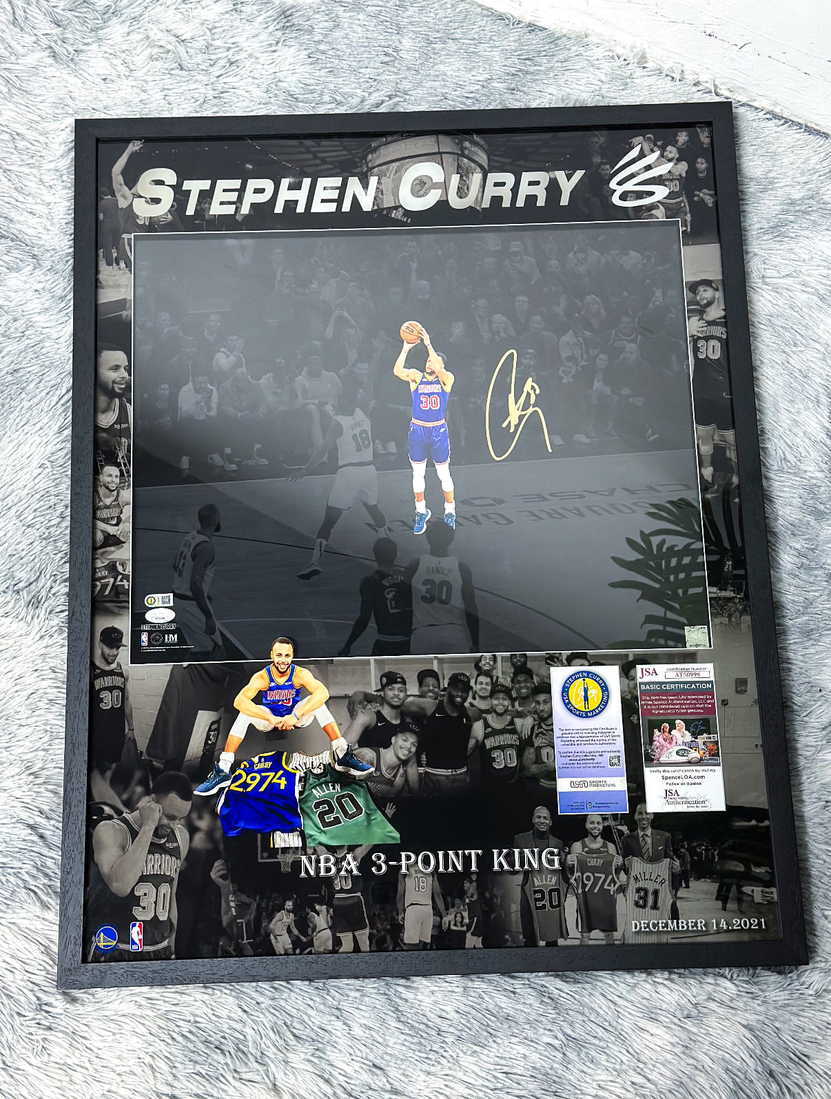Stephen Curry Autographed Custom Framed Poster