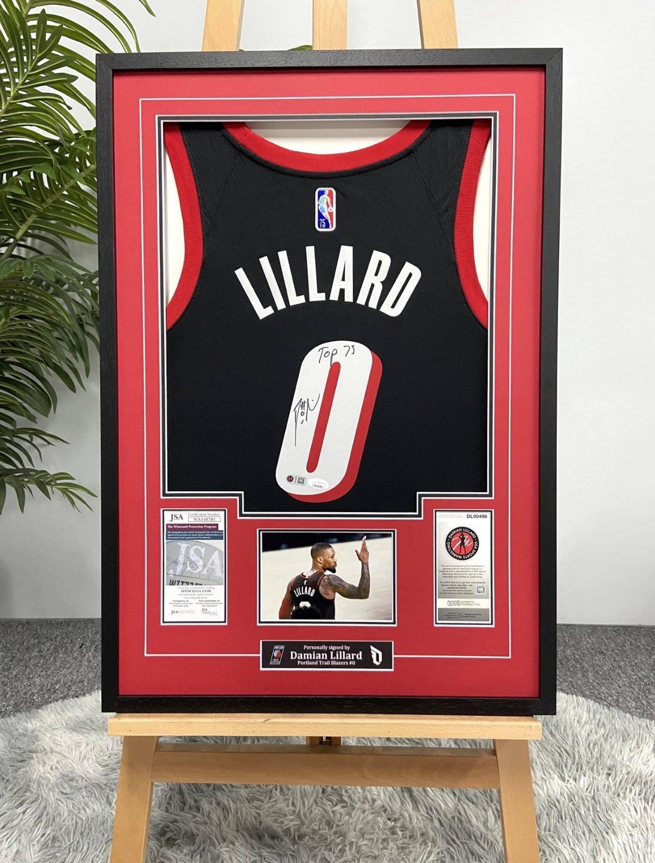 Damian Lillard Portland Trail Blazers Autographed Framed Jersey