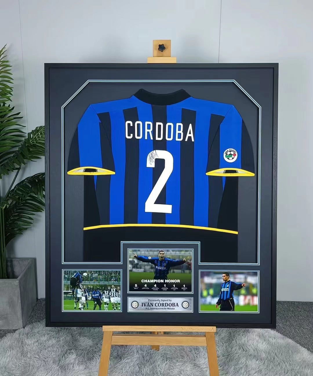 Ivan Cordoba Inter Milan Signed Jersey Framing