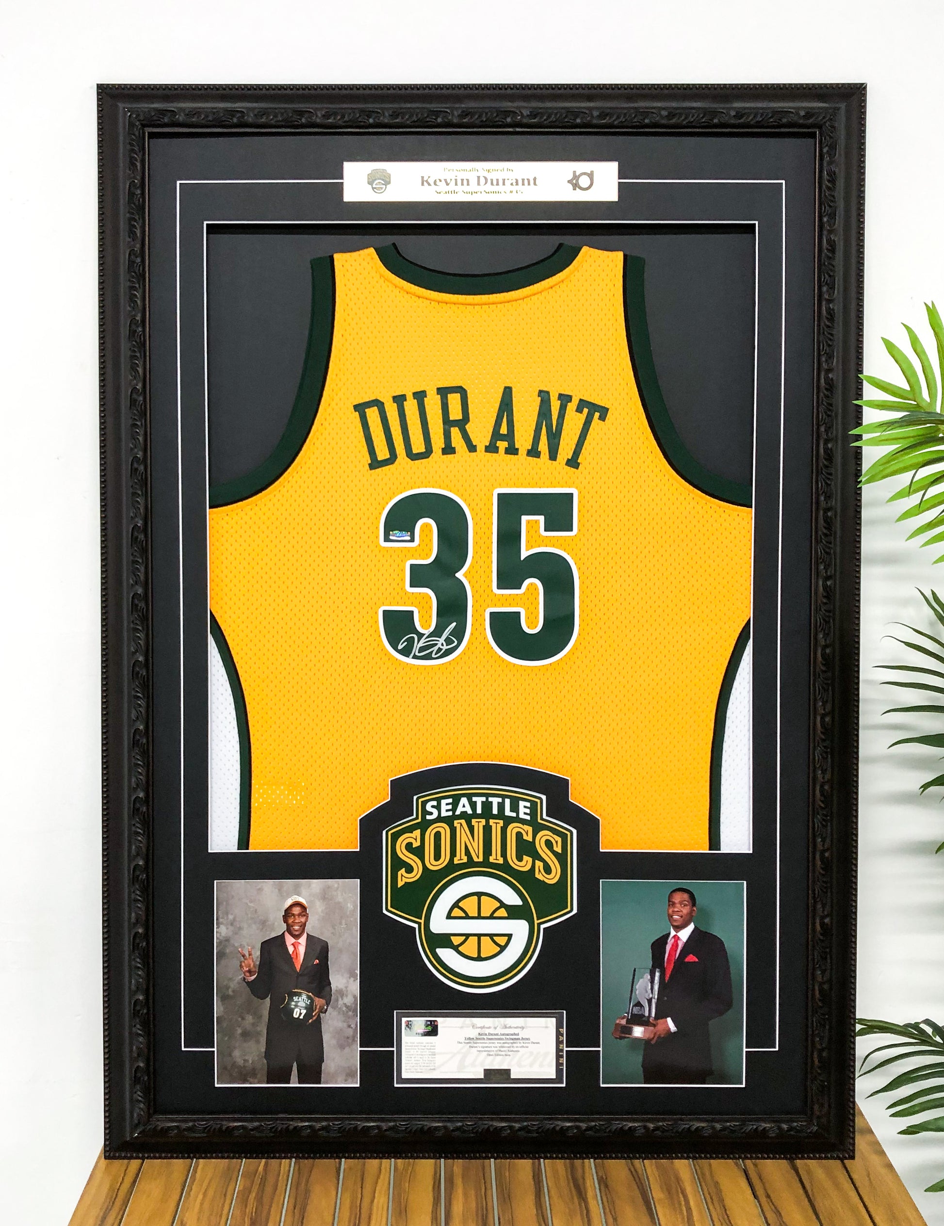 Kevin Durant Seattle SuperSonics Autographed Custom Framed Jersey
