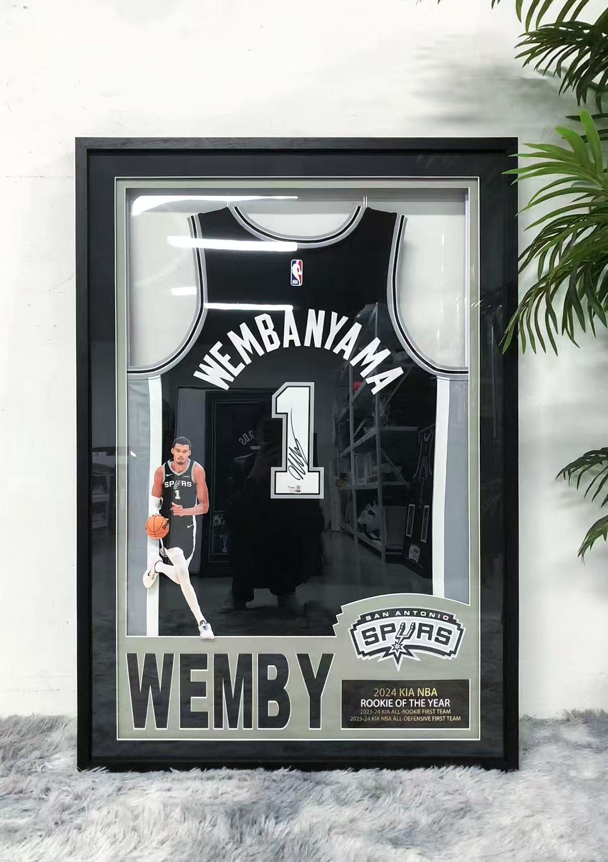 Victor Wembanyama San Antonio Spurs Framed Signed Jersey