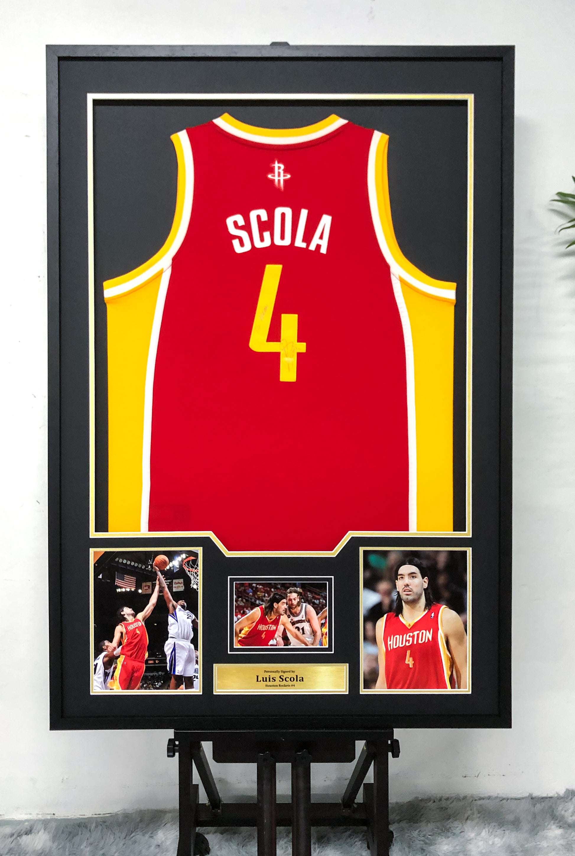 Luis Scola Houston Rockets Autographed Custom Framed Jersey