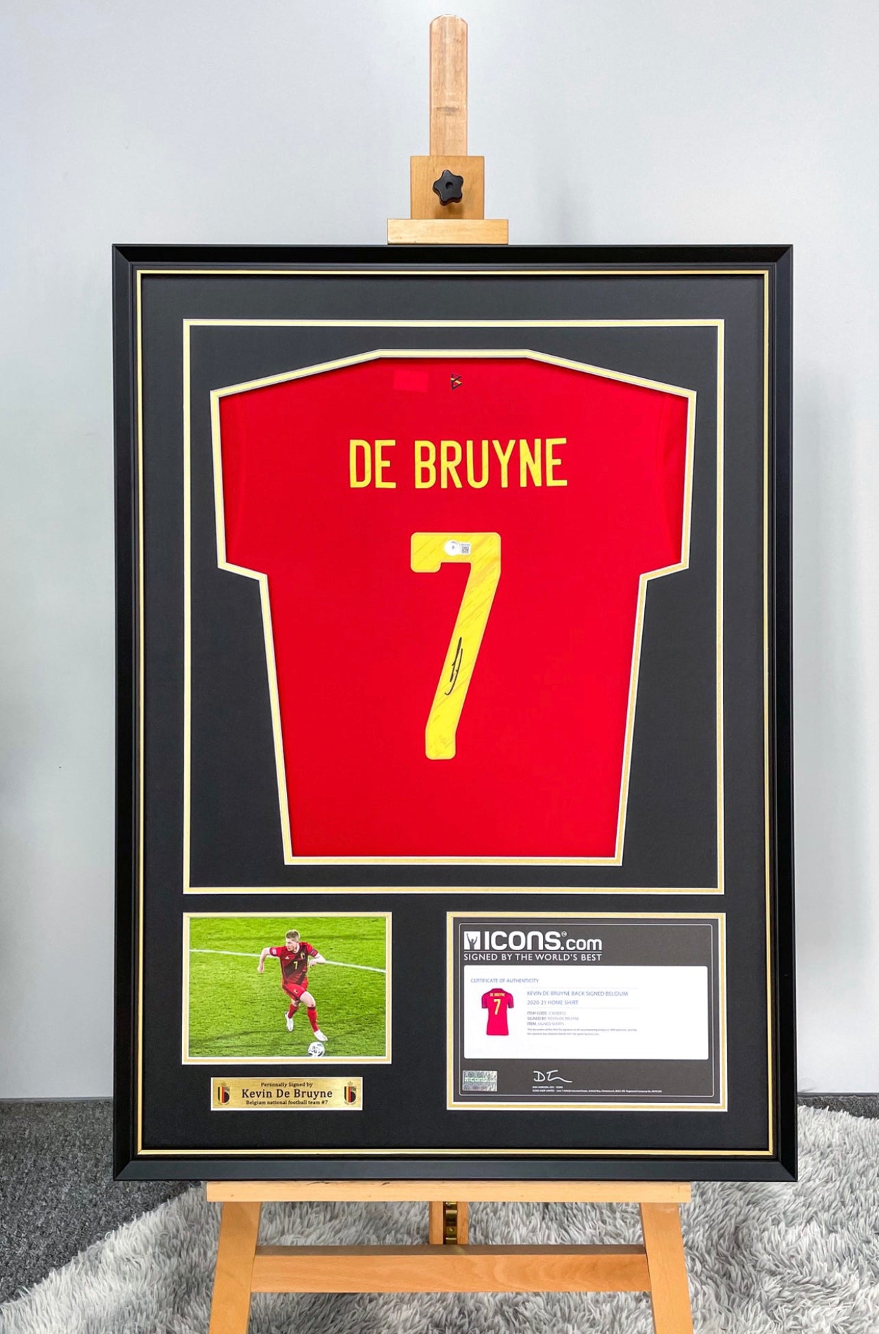 De Bruyne Belgium Autographed Custom Framed Jersey
