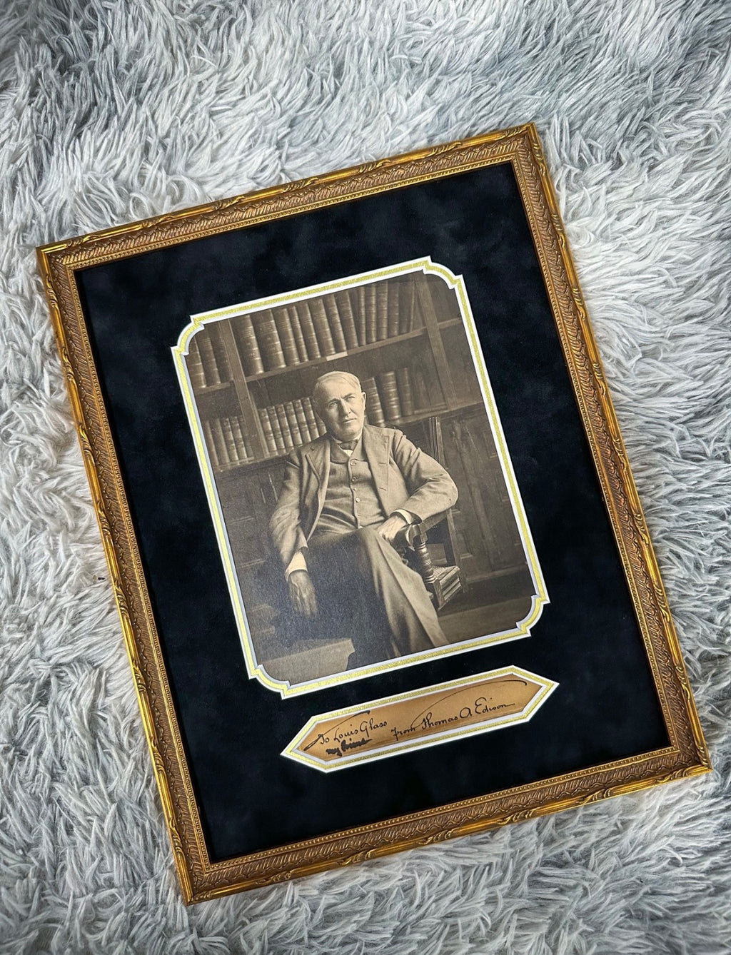 Thomas Alva Edison Custom Framed Sentimental Item