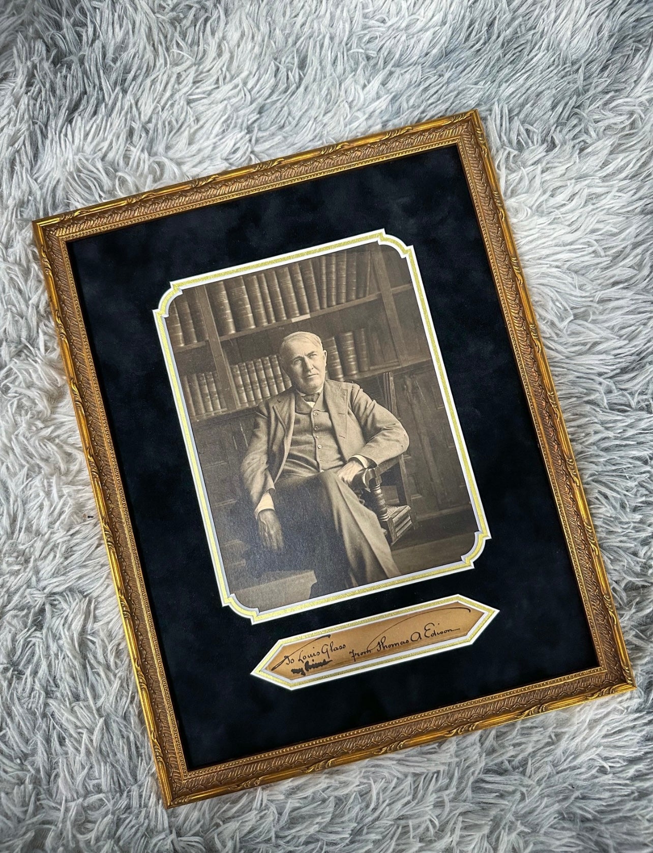 Thomas Alva Edison Custom Framed Sentimental Item