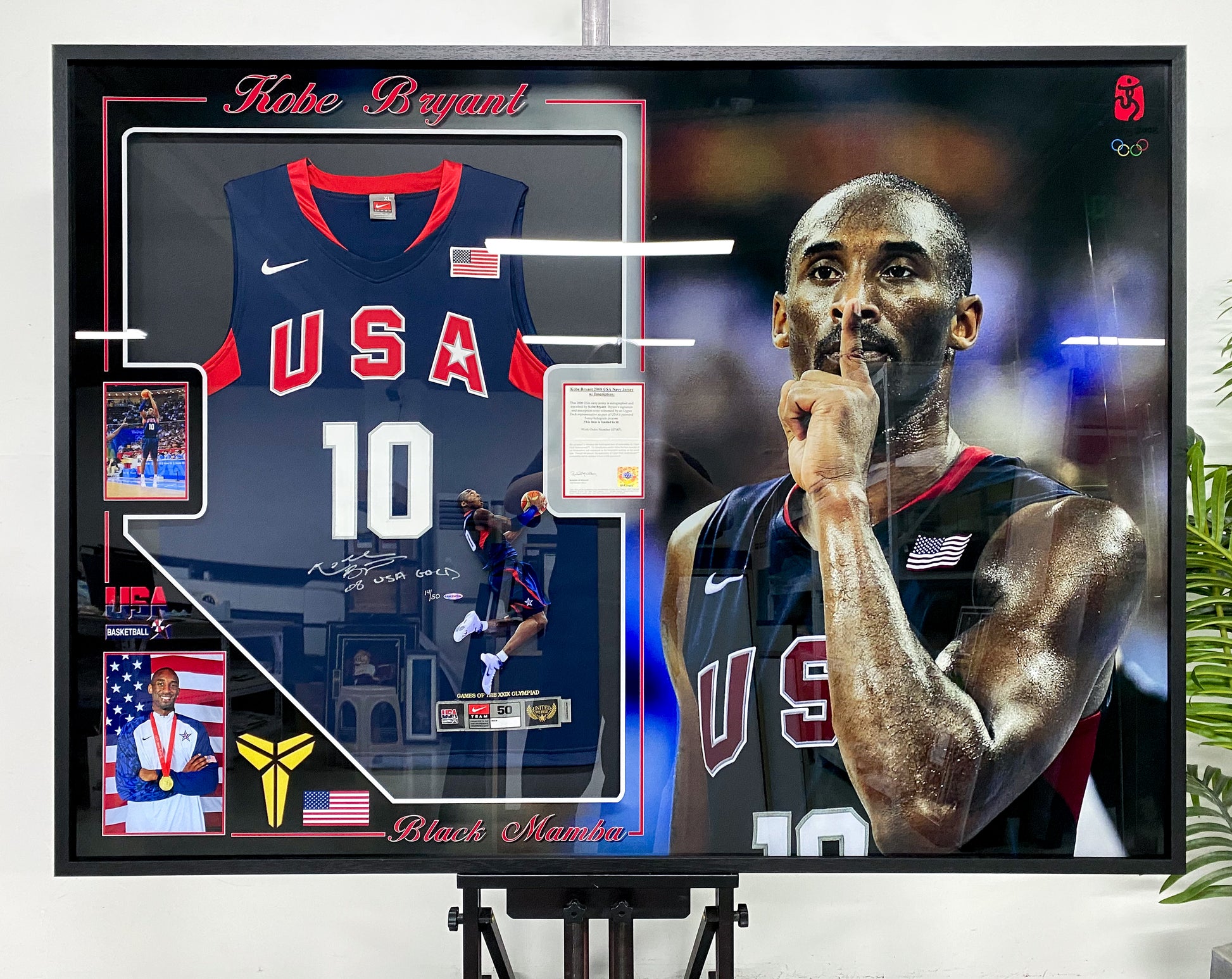 Kobe Bryant Team USA Basketball Jersey Framing