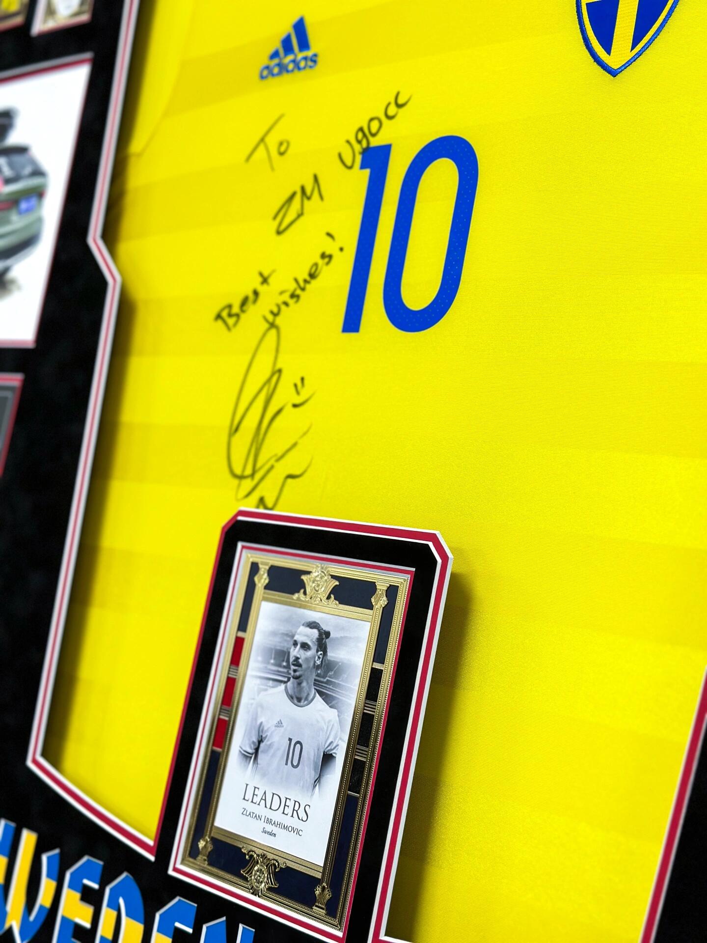 Zlatan Ibrahimović Sweden Autographed Custom Framed Jersey