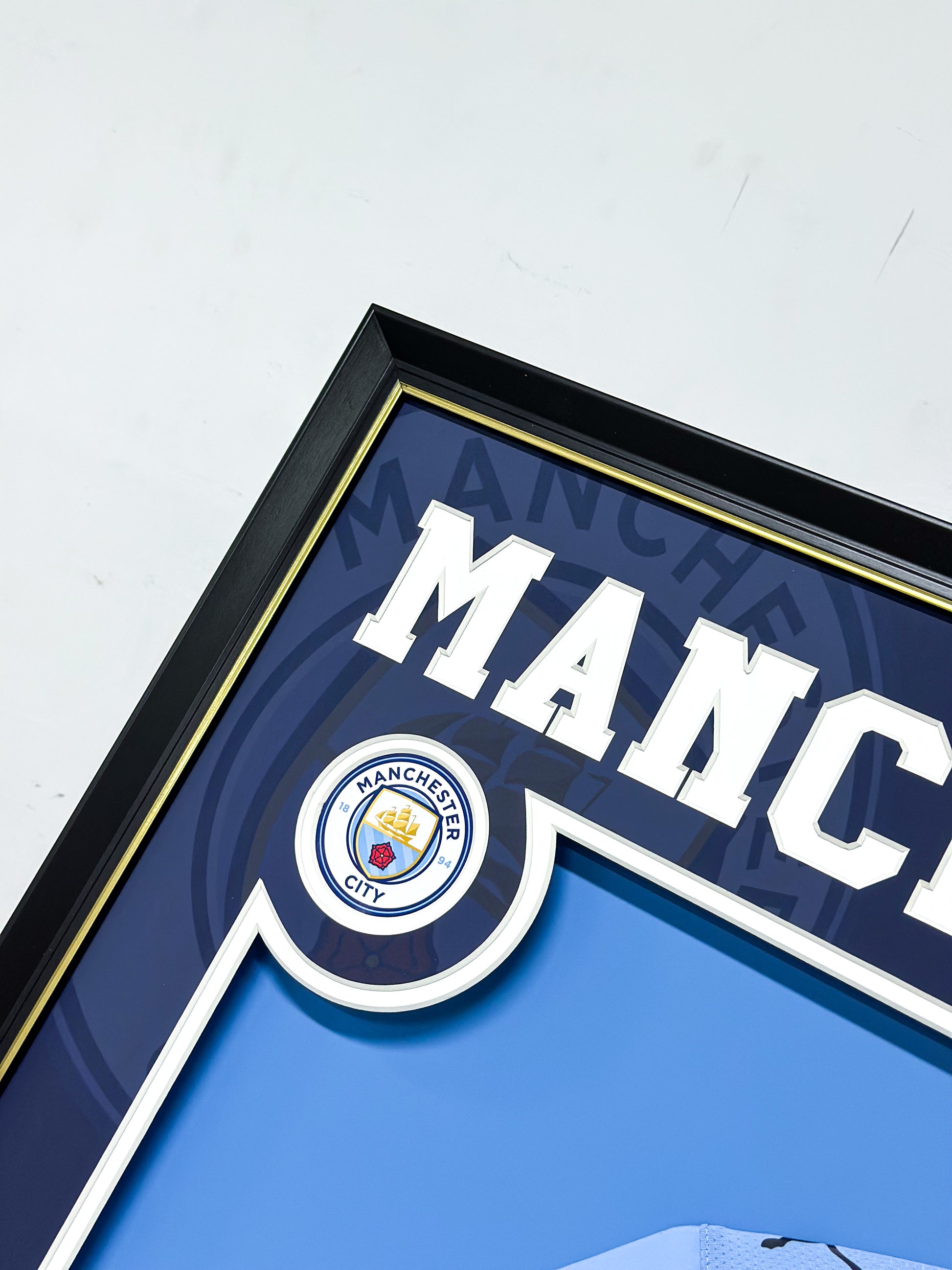 Erling Haaland Manchester City FC Framed Signed Jersey