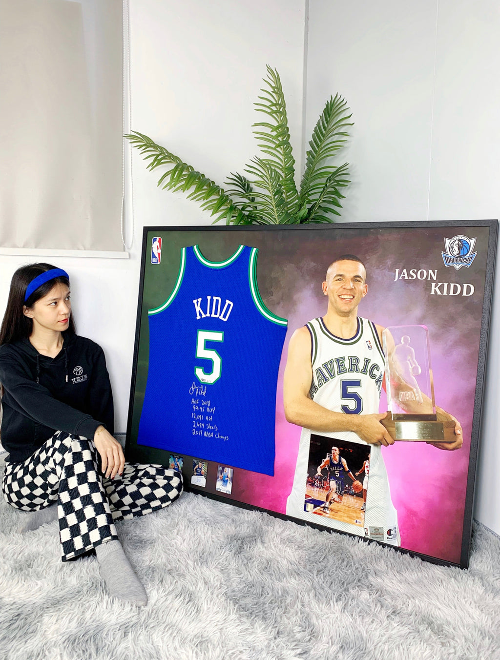 Jason Kidd Dallas Mavericks Autographed Jersey Custom Framing