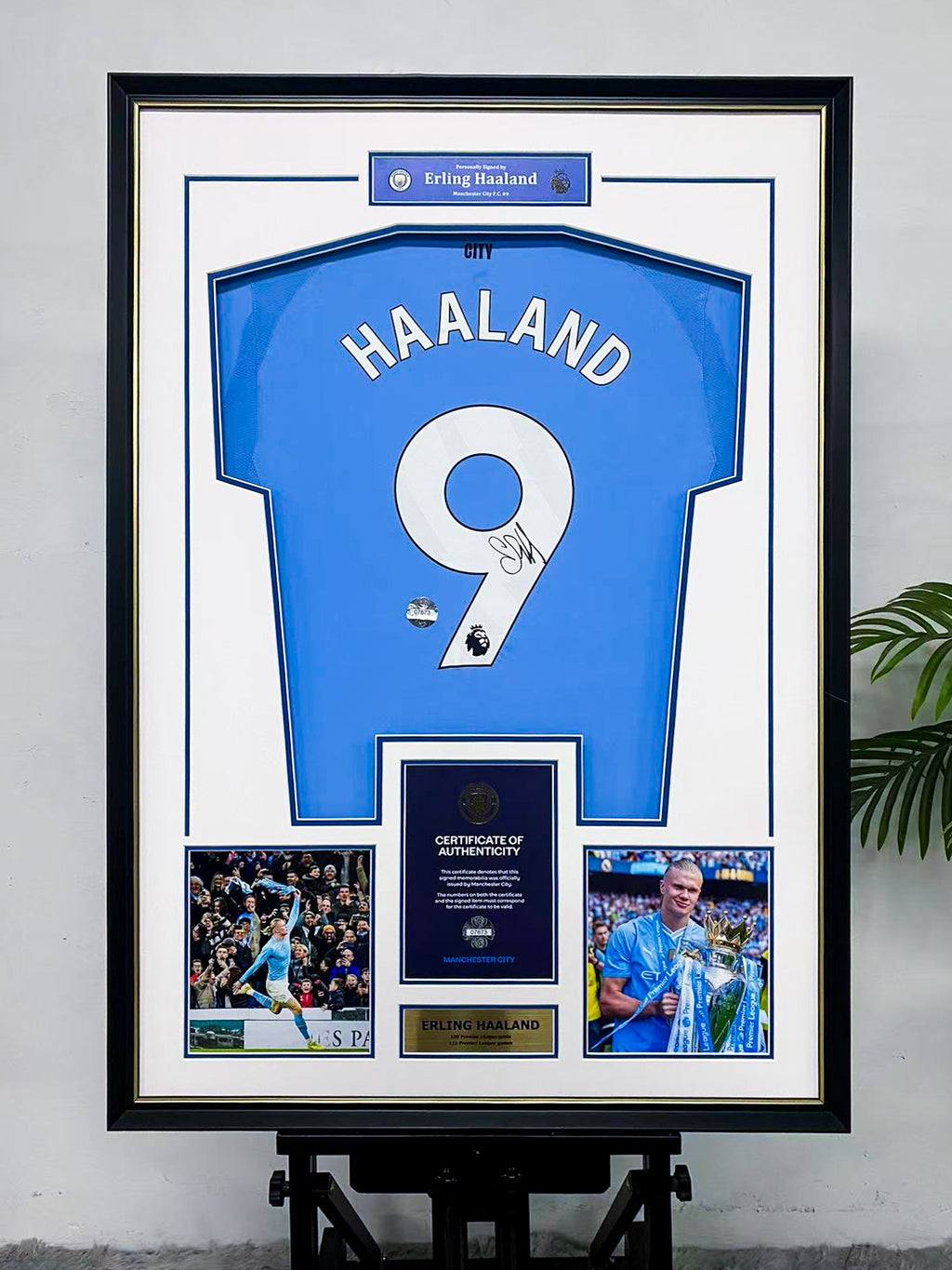 Erling Haaland Manchester City Jersey Framing
