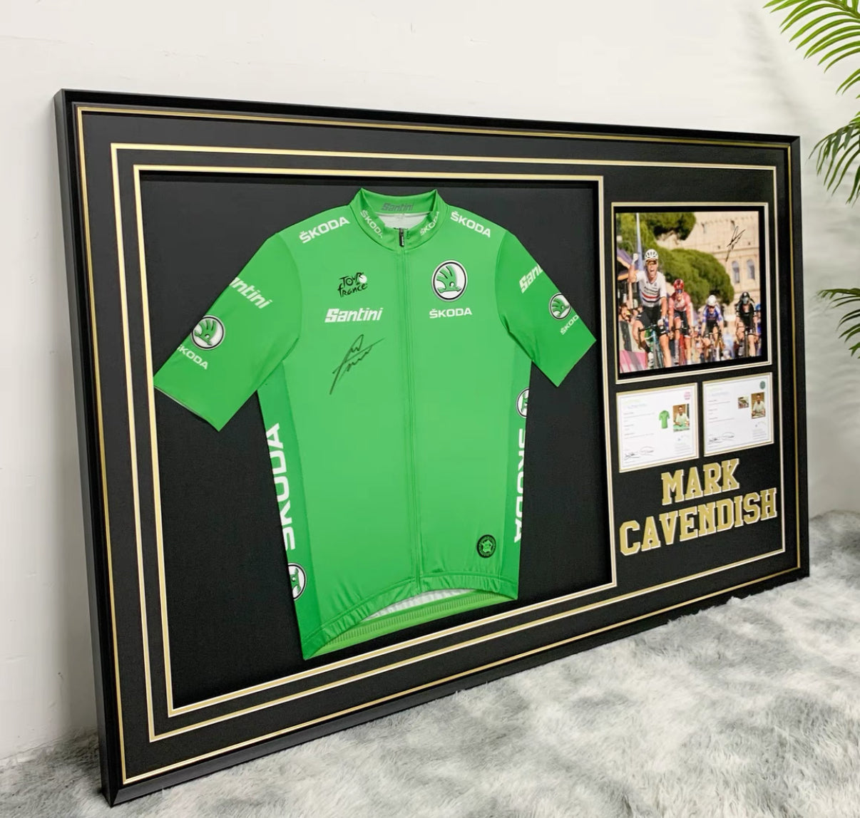 Mark Cavendish Autographed Cycling Jersey | Personalized Framed Keepsake