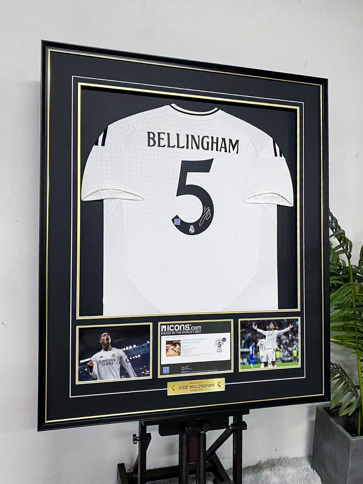 Jude Bellingham Real Madrid Home Autographed Jersey Framing