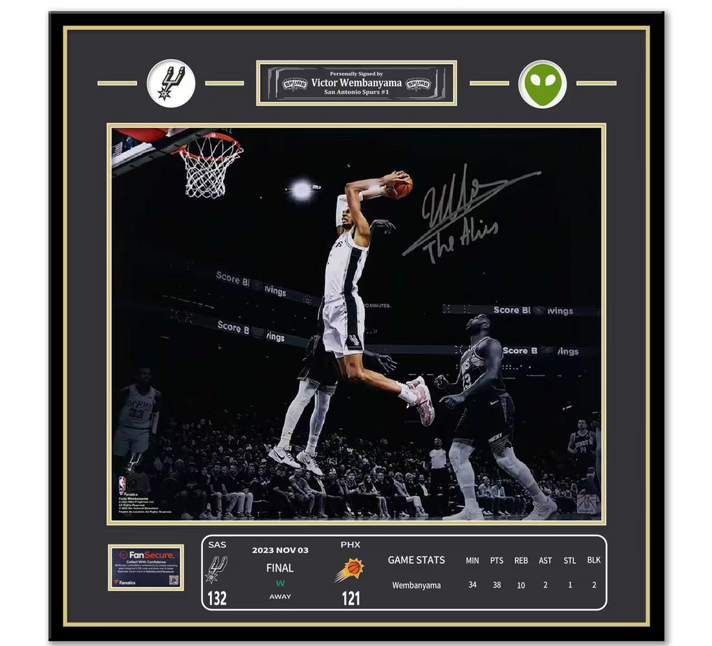 Wembanyama San Antonio Spurs Custom Framed Autographed Poster