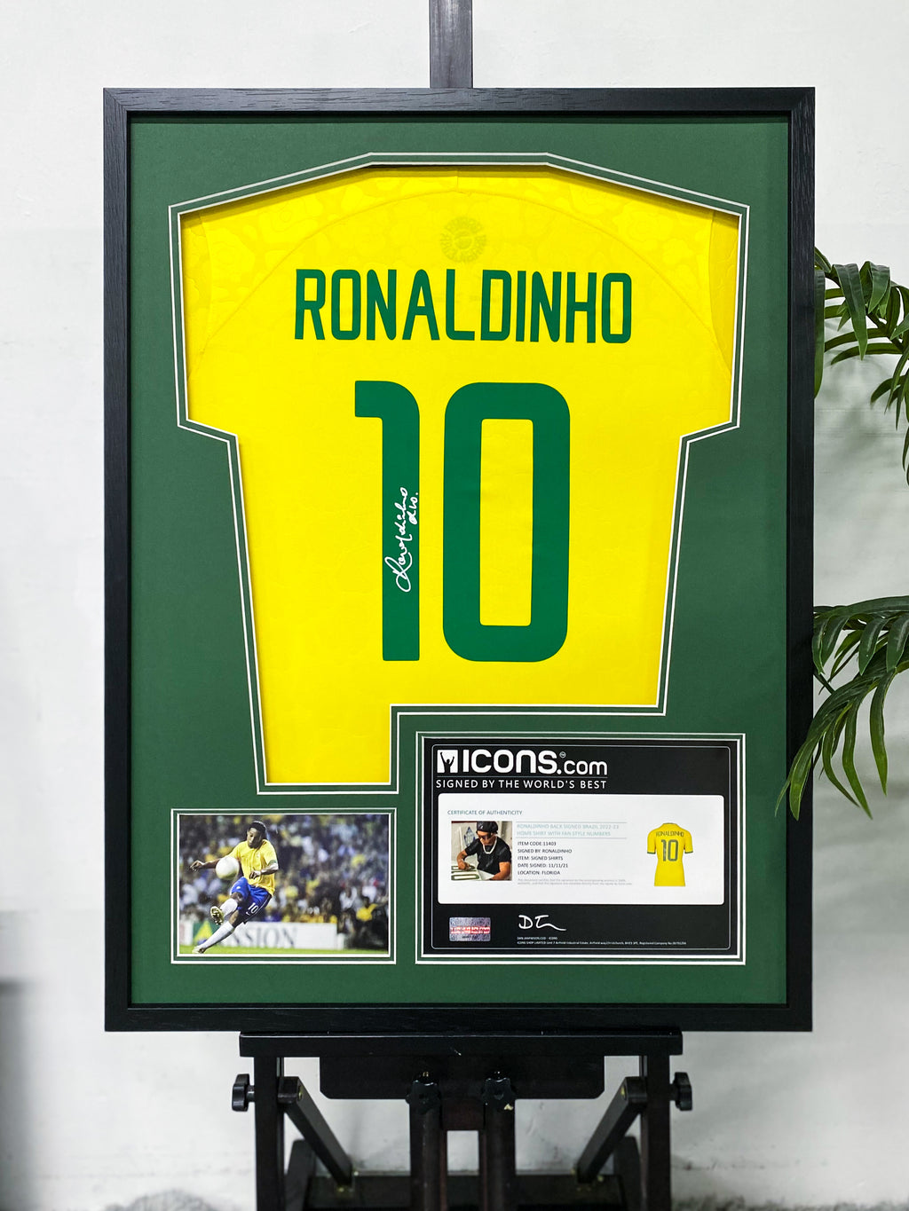 Ronaldinho Brazil National Team Jersey Framing