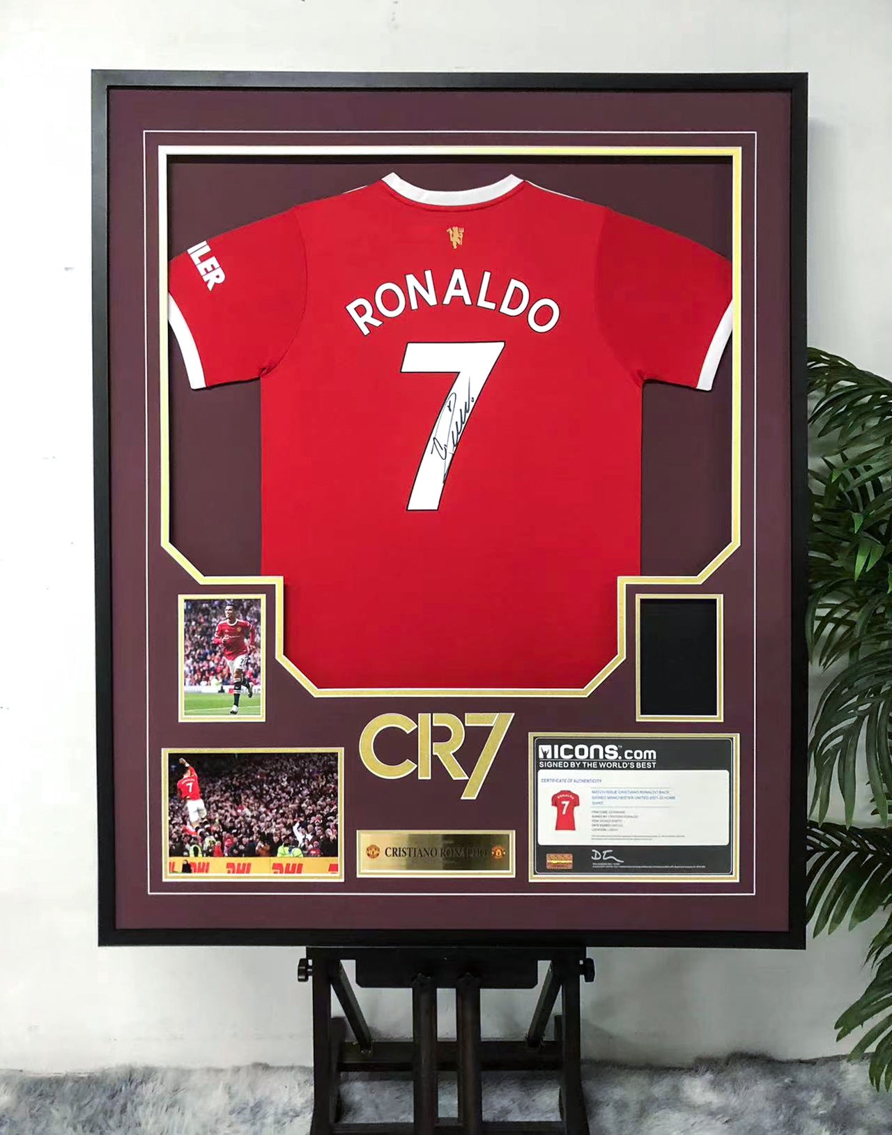 Custom Framed Cristiano Ronaldo Manchester United Autographed Jersey