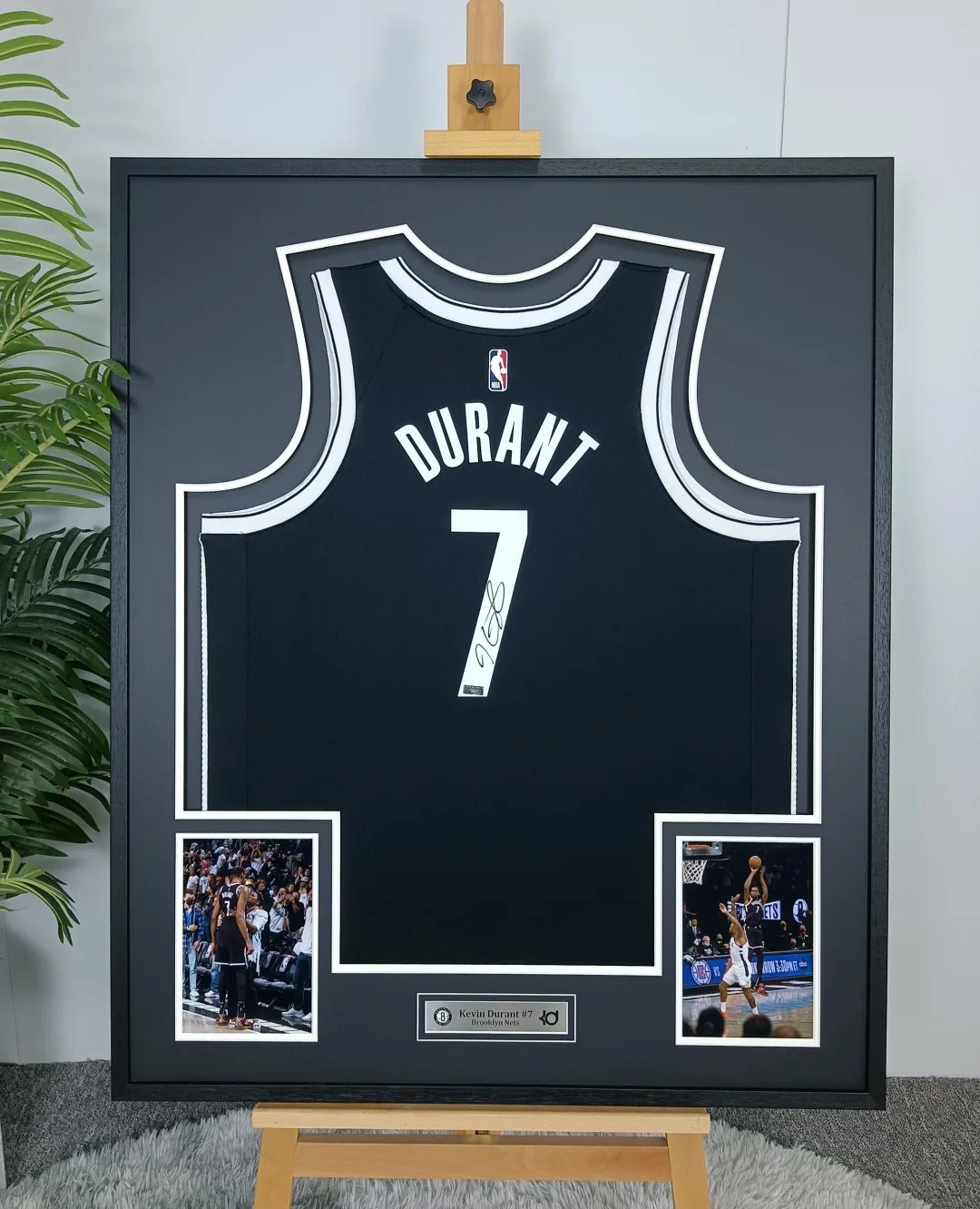 Kevin Durant Brooklyn Nets Autographed Custom Framed Jersey