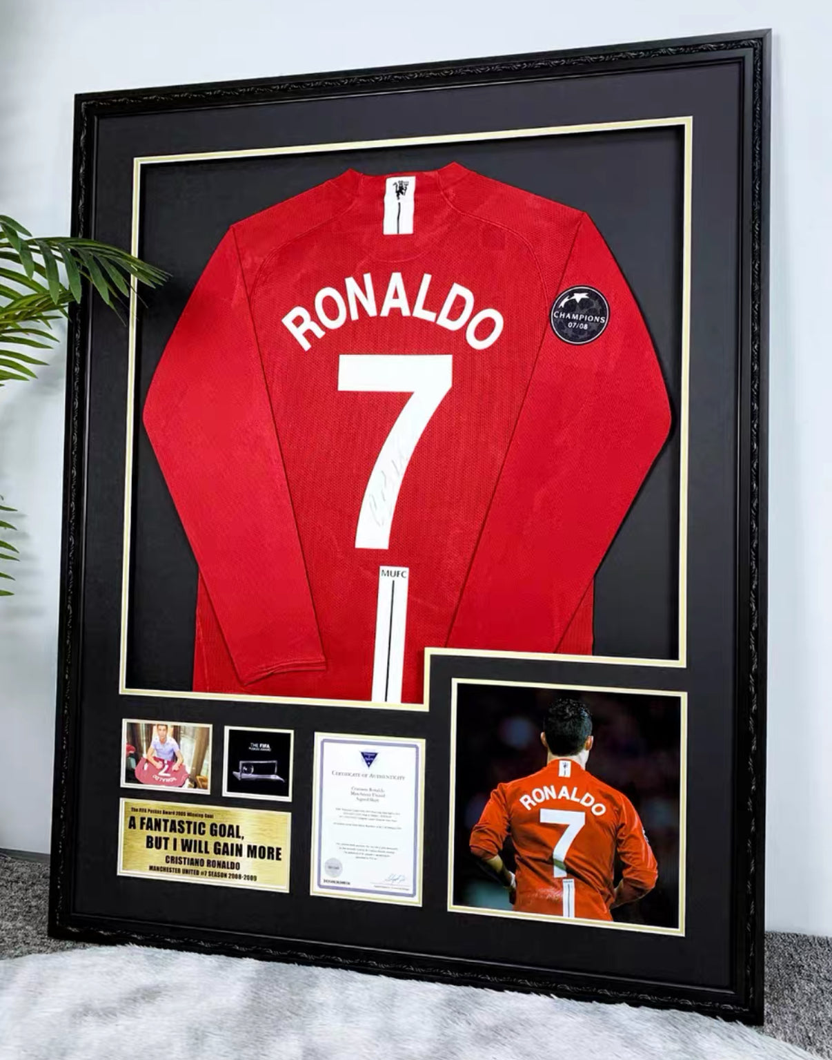 Cristiano Ronaldo Manchester United Autographed Jersey Framed