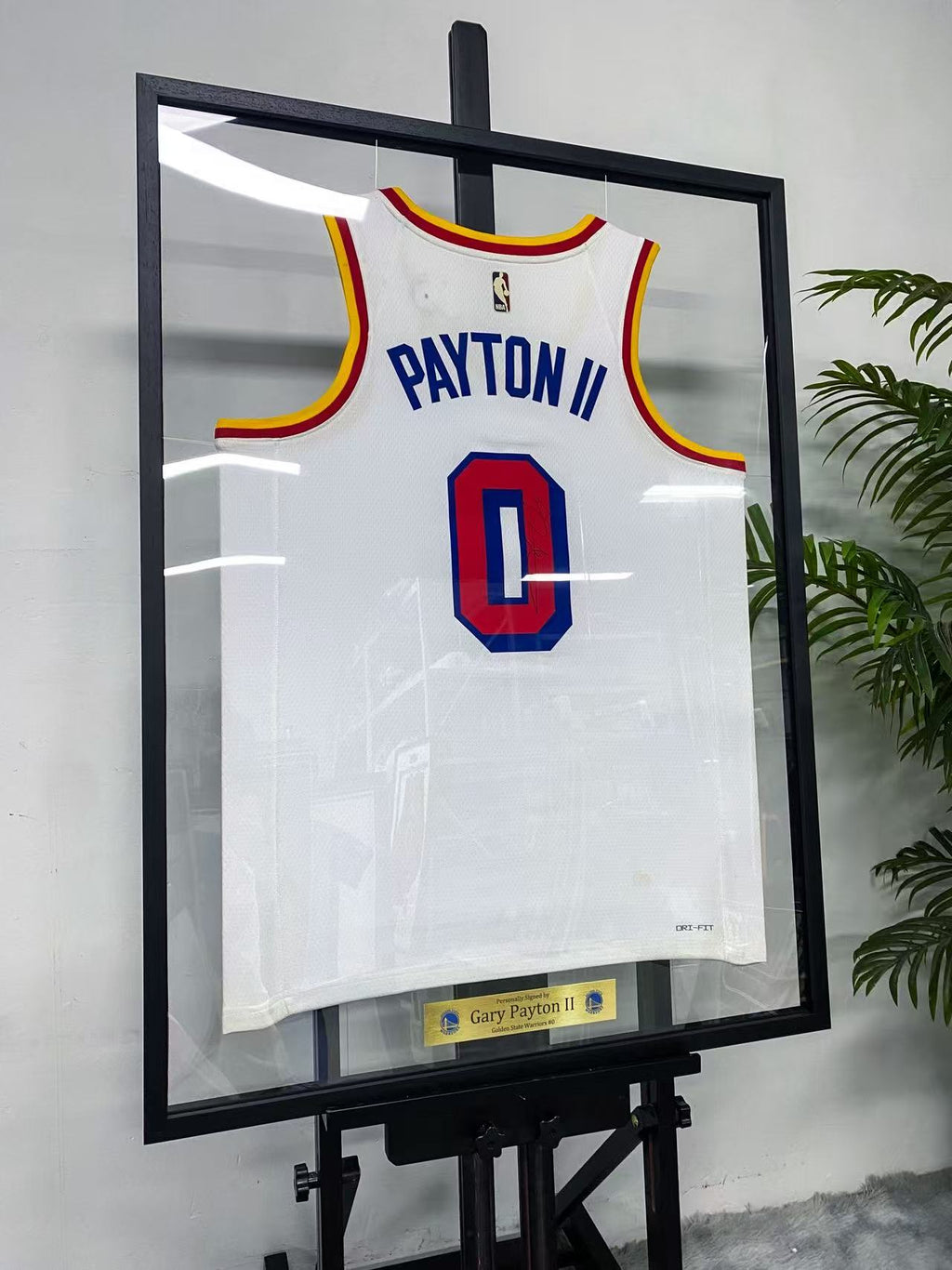 Gary Payton II Golden State Warriors #0 Signed White Jersey Framed Display
